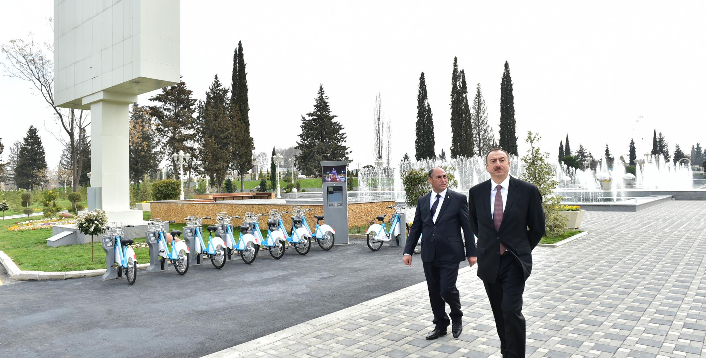 Ilham Aliyev attended the opening of a park-boulevard after Heydar Aliyev in Barda