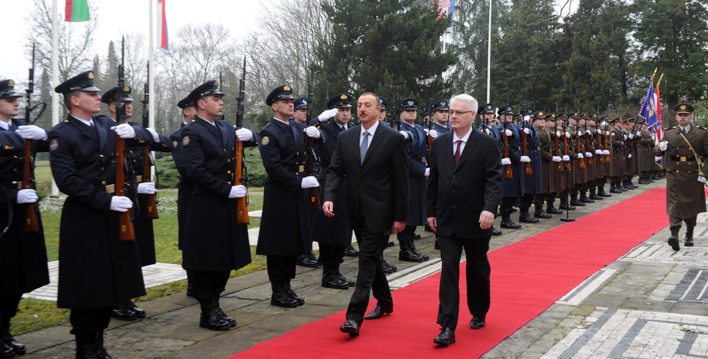 В Загребе состоялась церемония официальной встречи Ильхама Алиева