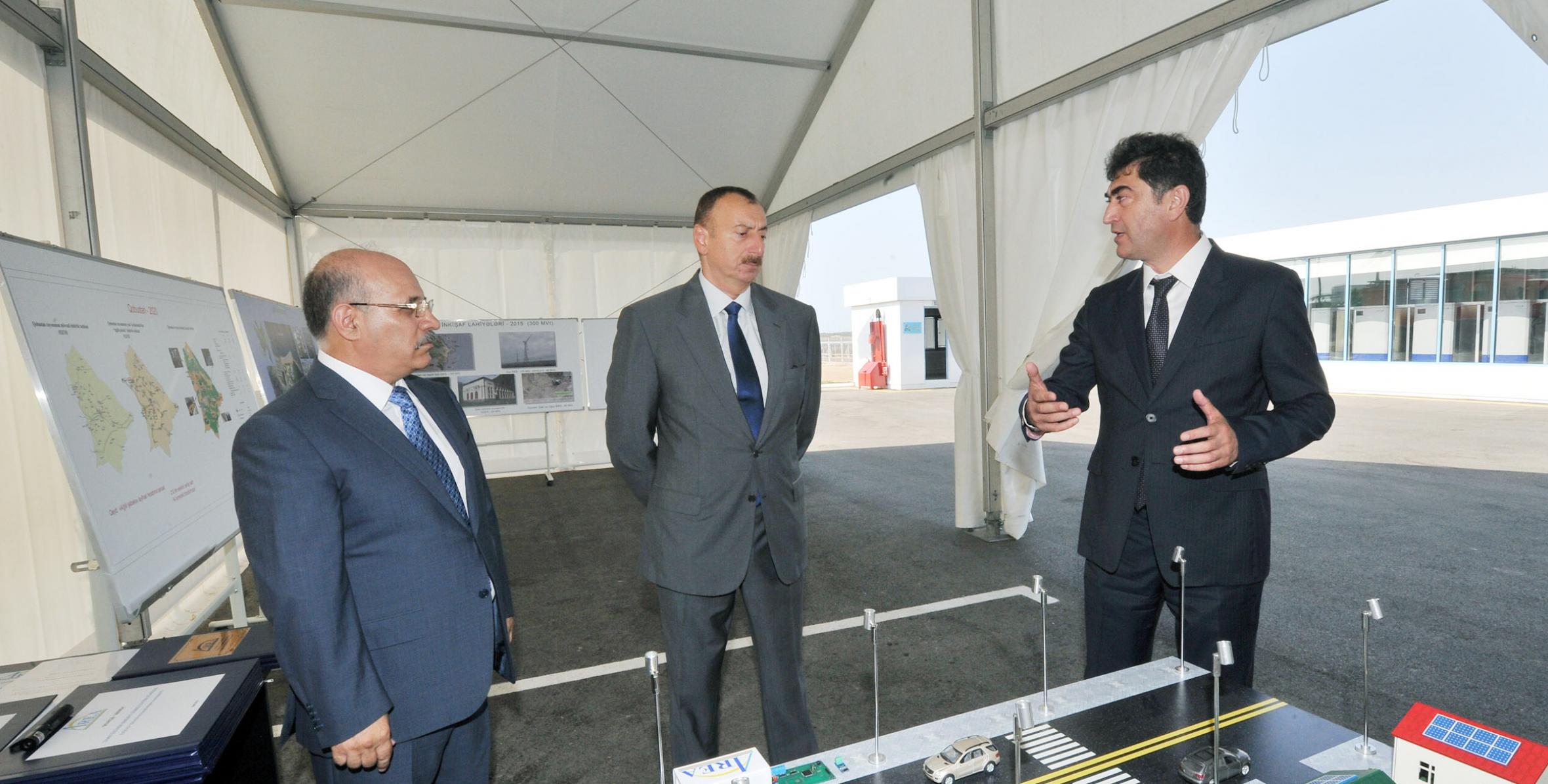 Ilham Aliyev attended the opening of the Surakhani solar power station