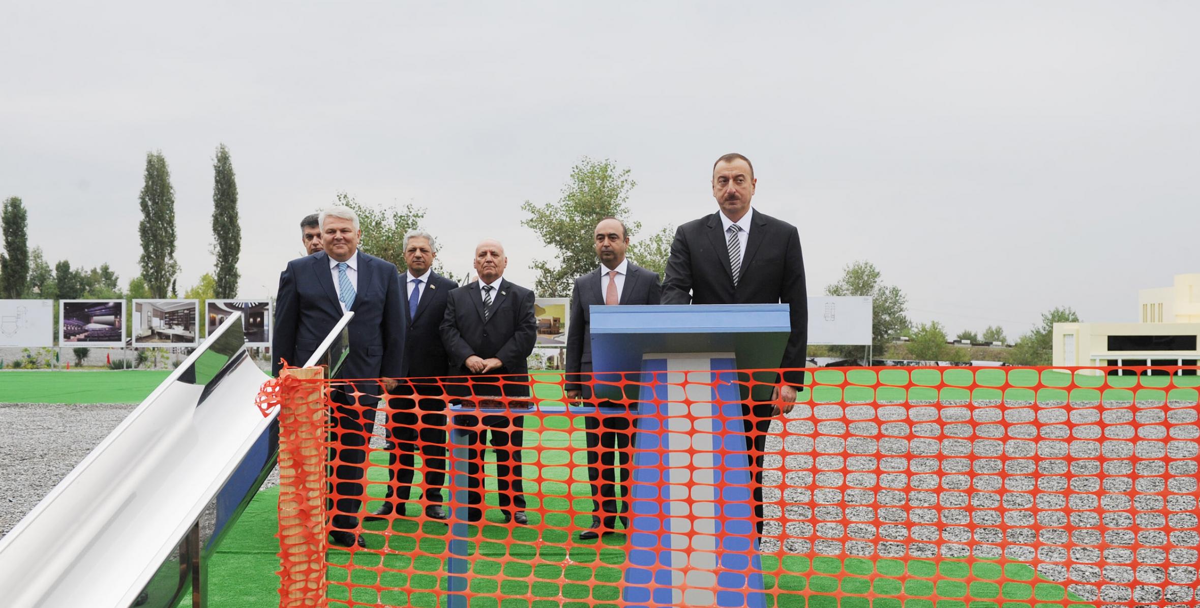 Ильхам Алиев принял участие в церемонии закладки фундамента Центра Гейдара Алиева в Шеки