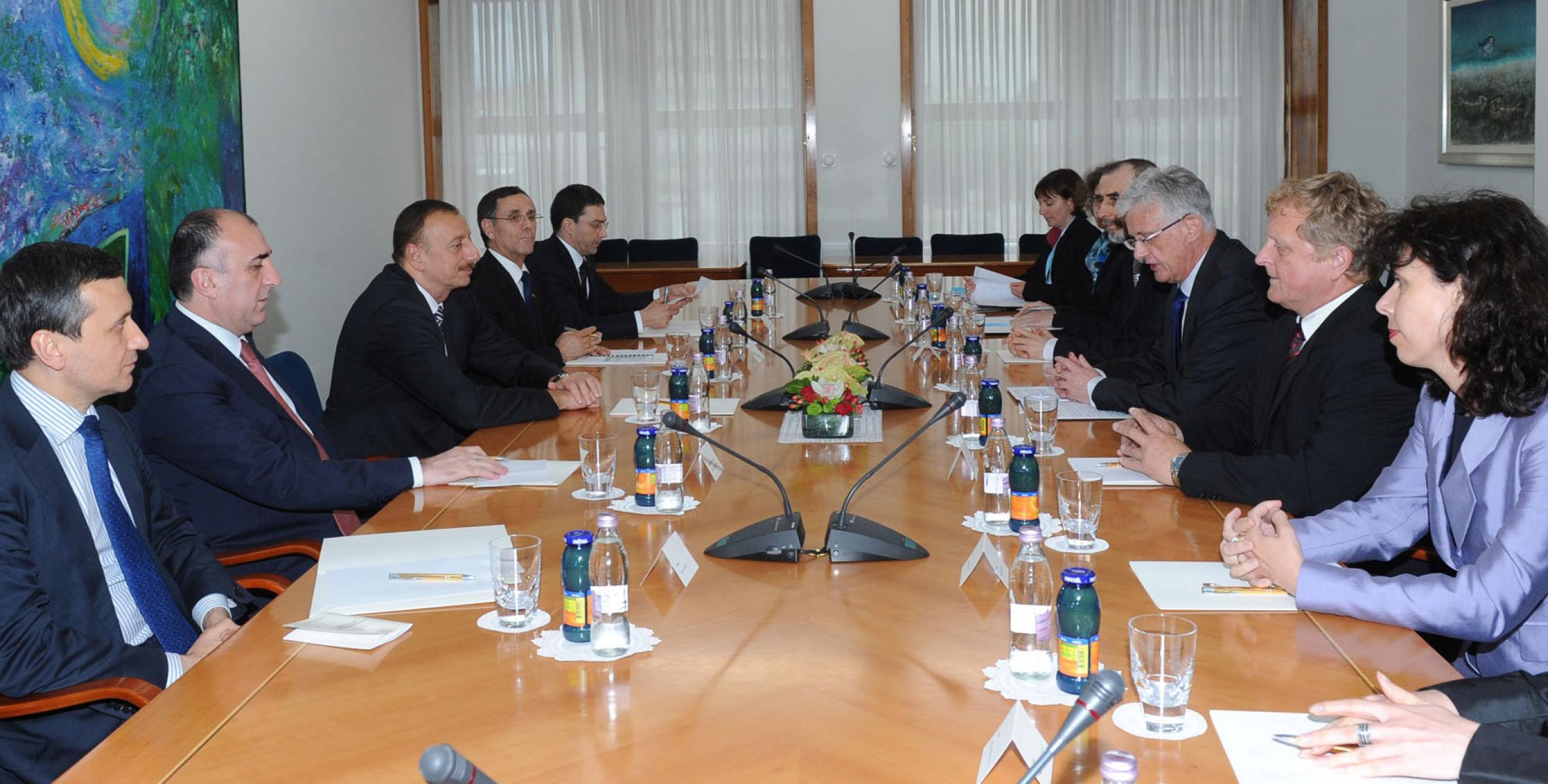 Встреча Ильхама Алиева с председателем Государственного собрания Словении Павелом Гантаром