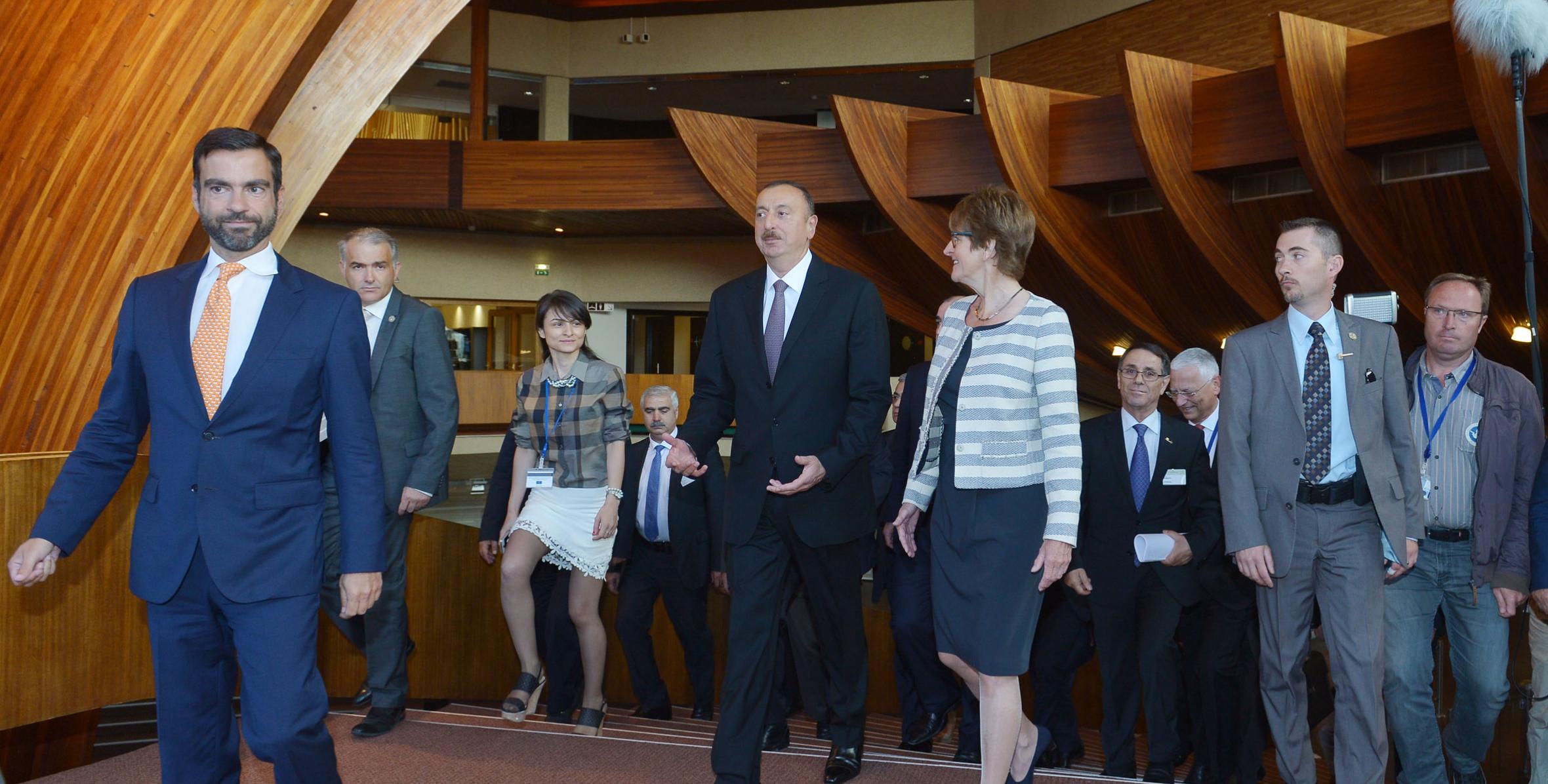 Ильхам Алиев встретился в Страсбурге с председателем Парламентской Ассамблеи Совета Европы Анн Брасер