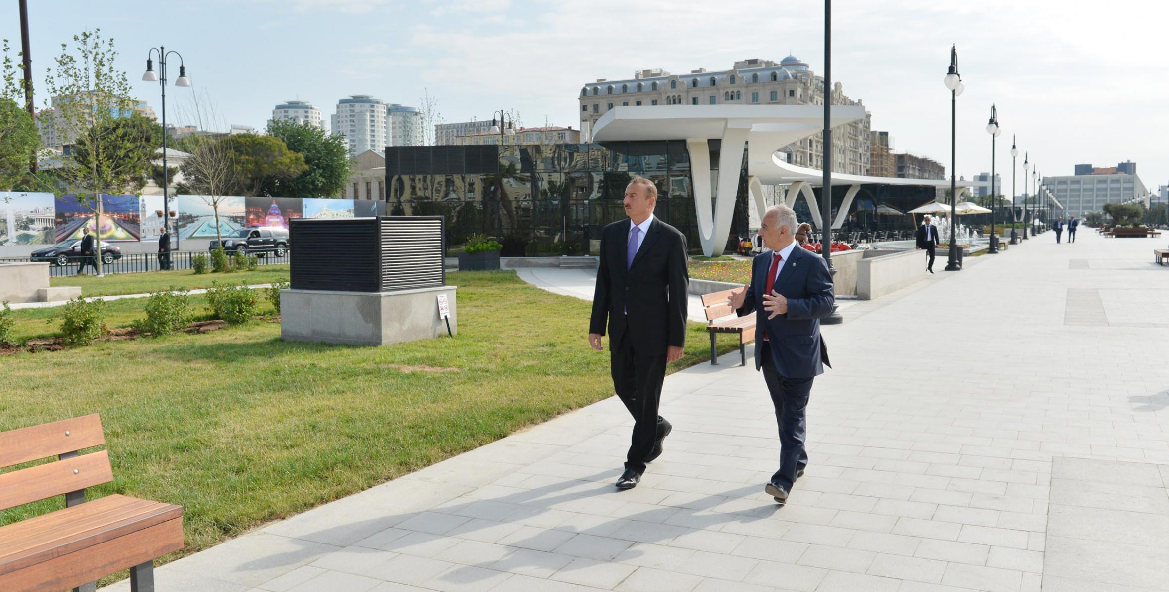 Ilham Aliyev attended the opening of an underground car park built between Fizuli and Mirzaaga Aliyev Streets of the capital