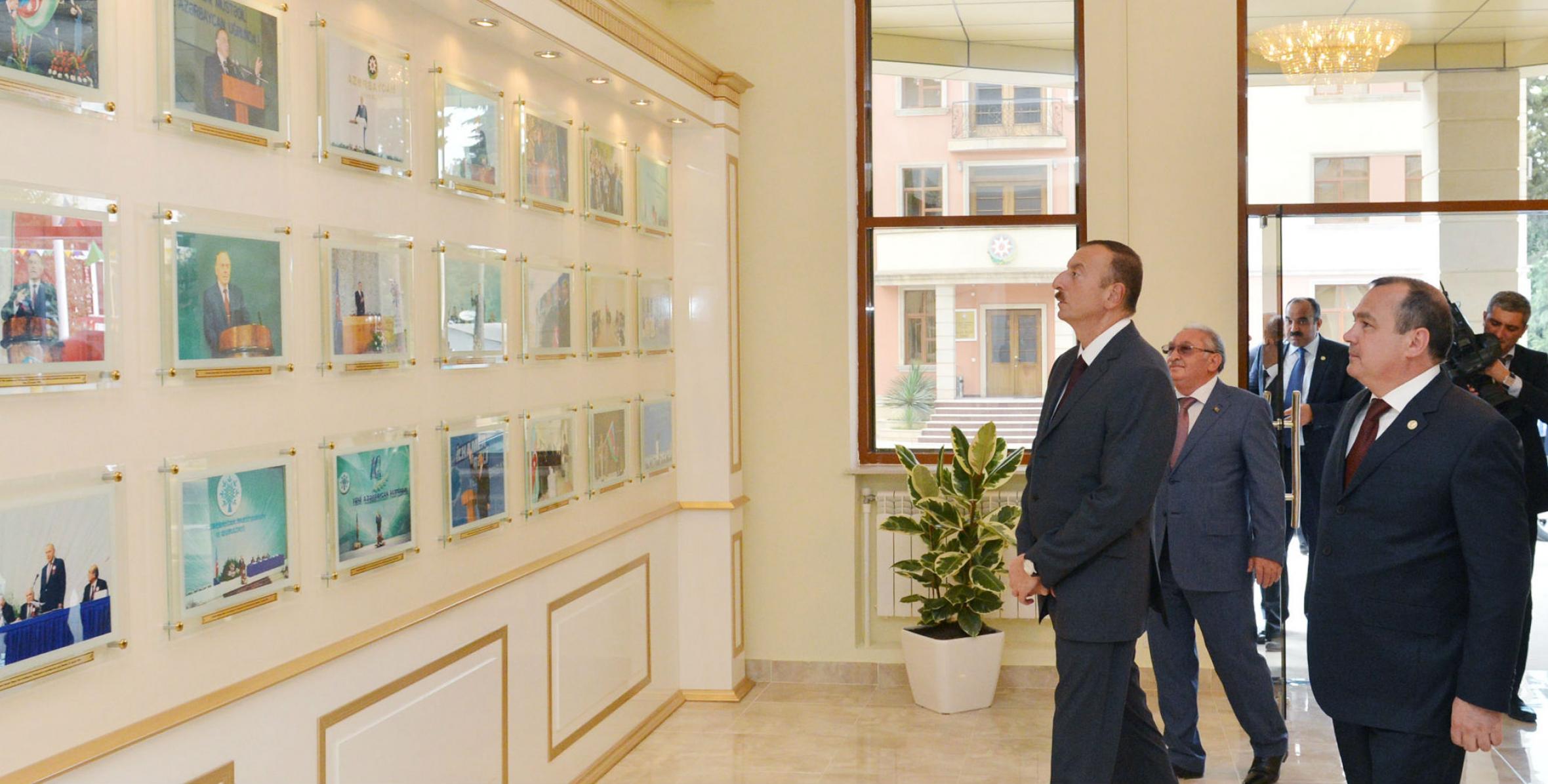 Ильхам Алиев принял участие в открытии нового административного здания Газахской районной организации партии «Ени Азербайджан»