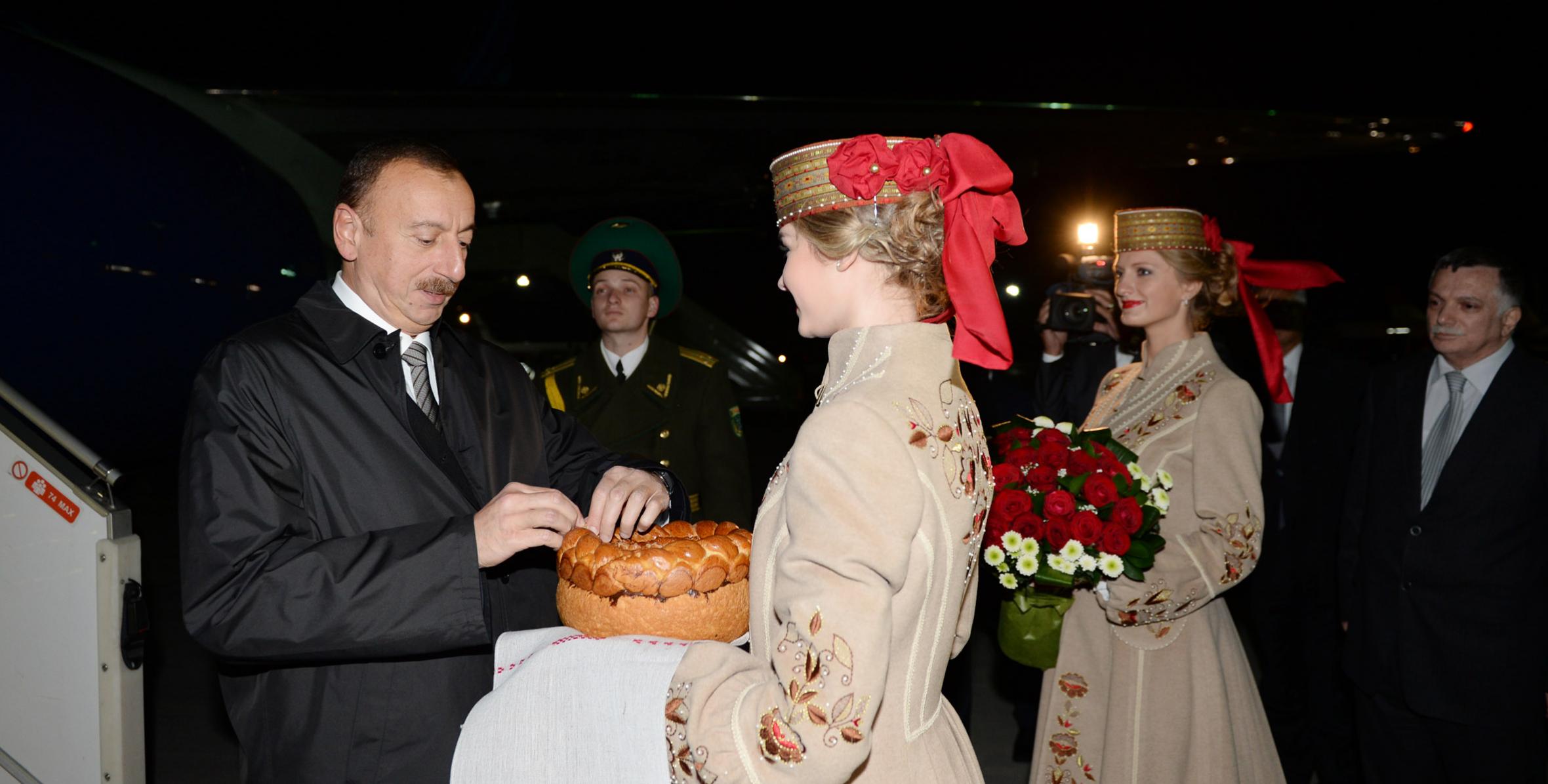 Ilham Aliyev arrived in Minsk on a visit