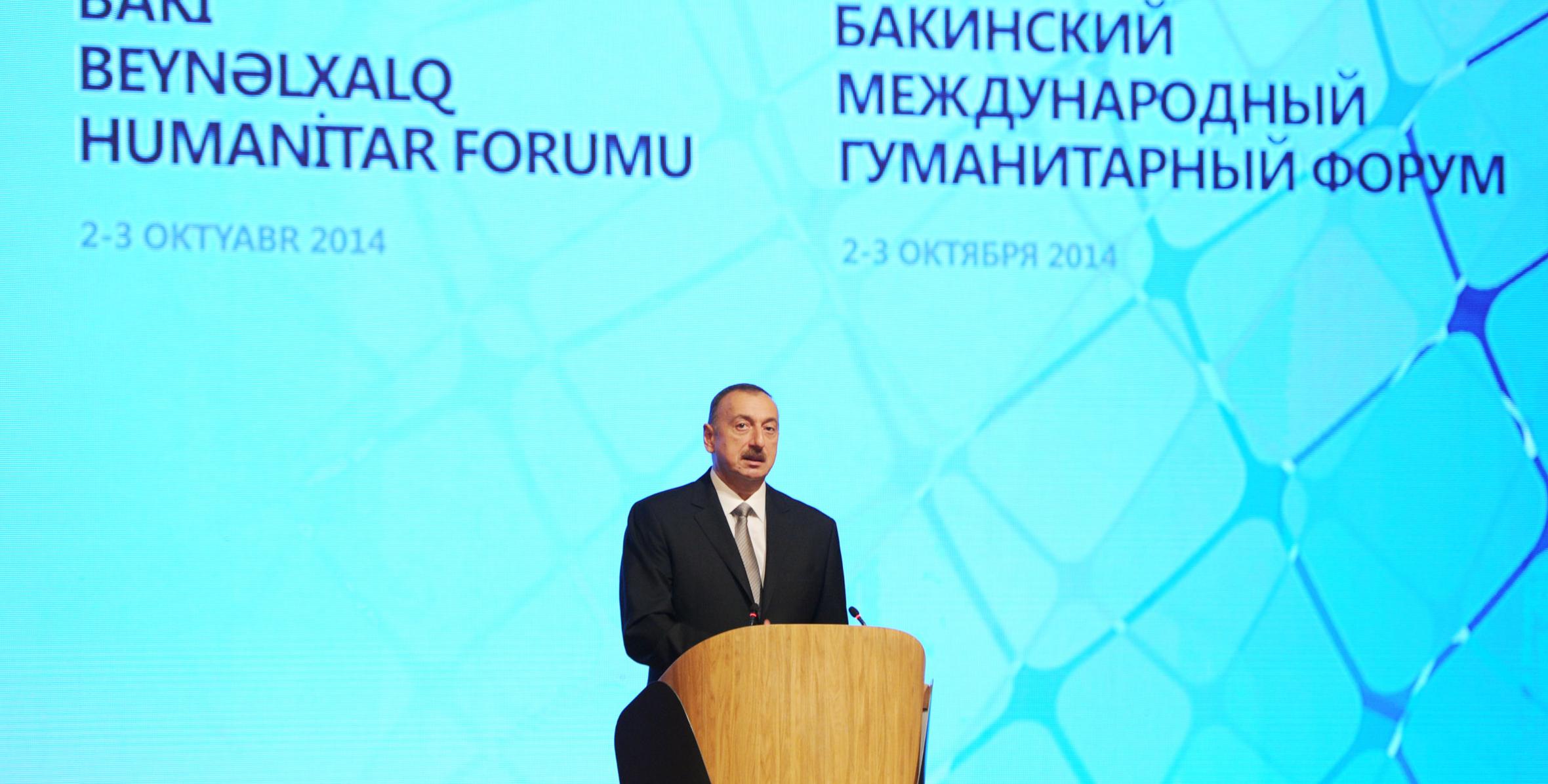 Ilham Aliyev attended an official opening ceremony of the 4th Baku International Humanitarian Forum