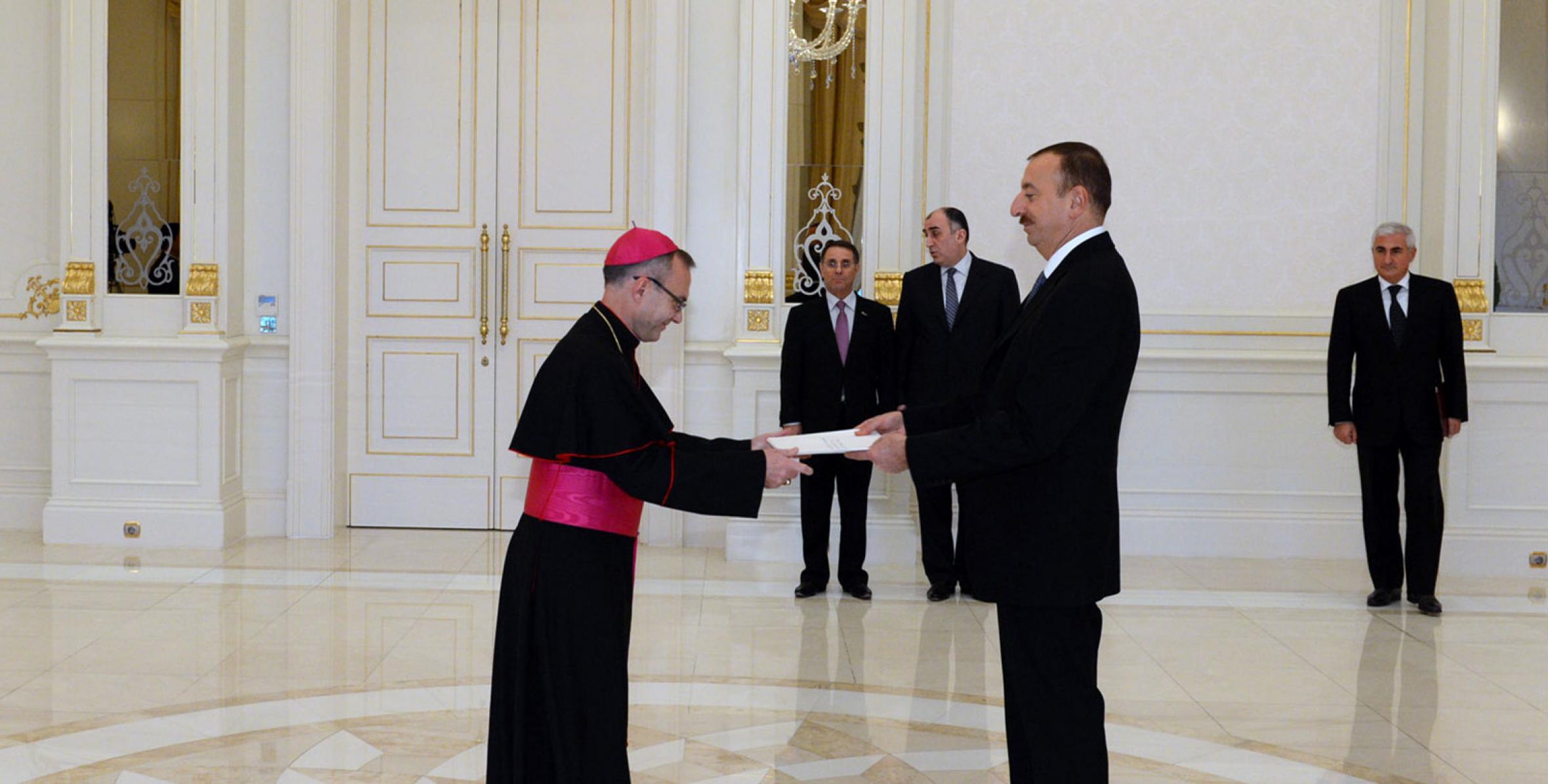 Ilham Aliyev accepted the credentials of the Apostolic Nuncio of the Holy See to Azerbaijan