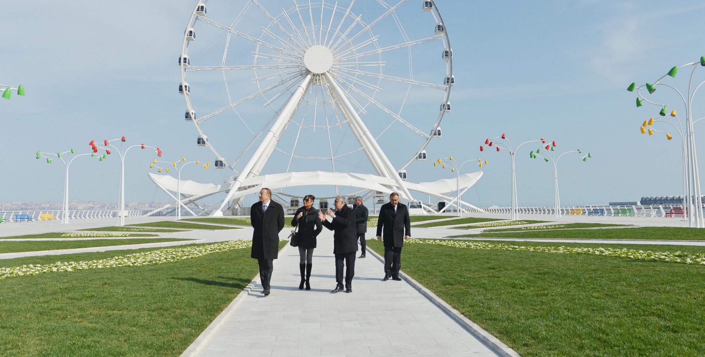 Ильхам Алиев принял участие в церемонии открытия современного аттракциона-панорамы в новой бульварной части Приморского национального парка