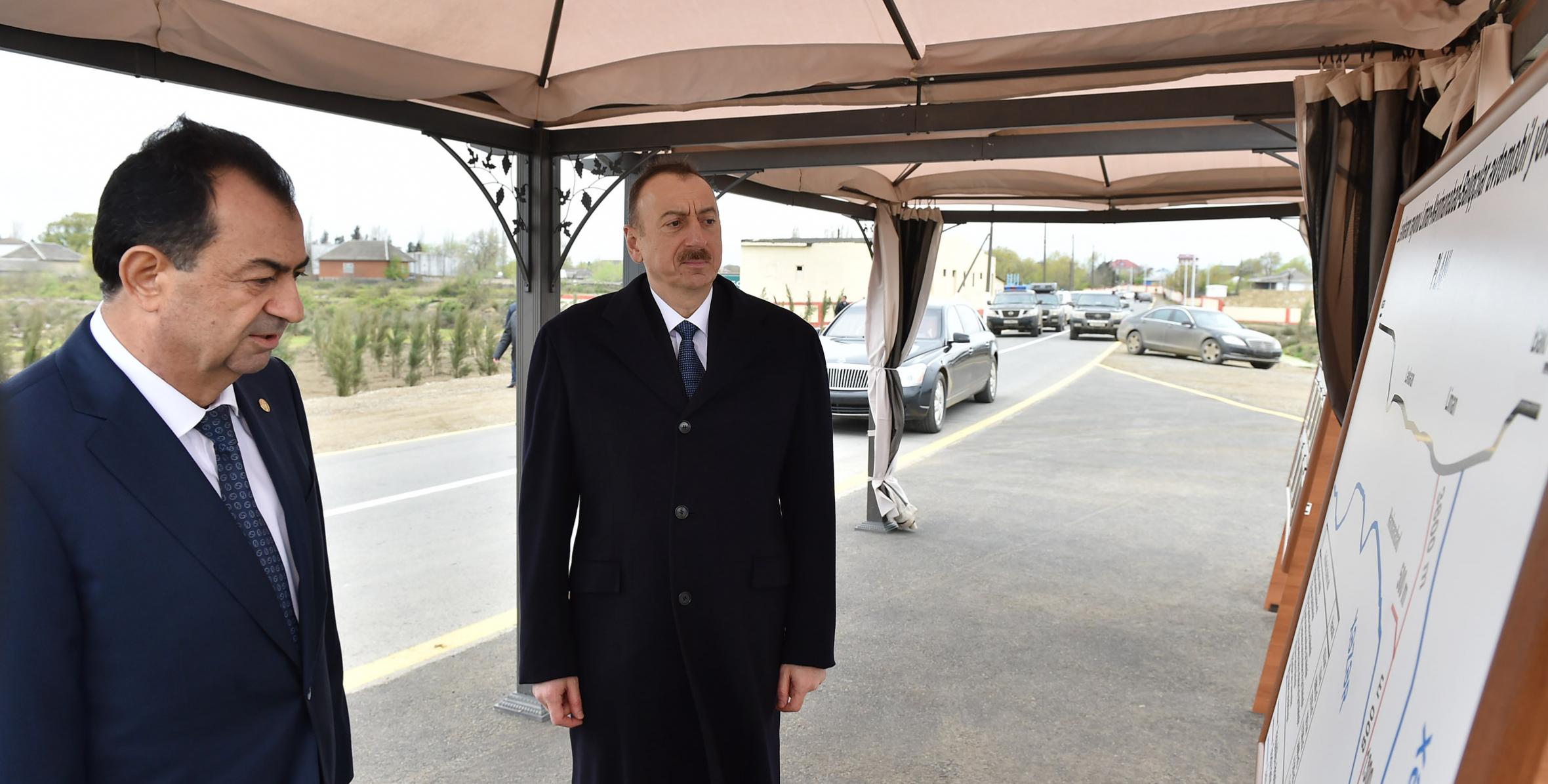Ilham Aliyev reviewed newly-reconstructed Liman-Narimanabad-Baligchilar highway