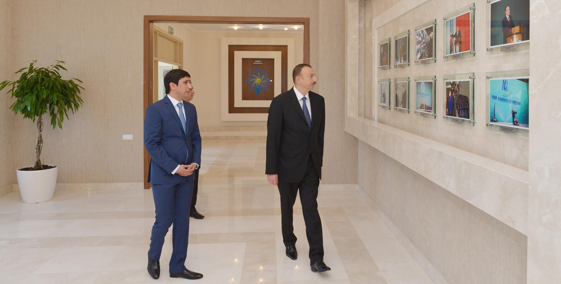 Ильхам Алиев принял участие в открытии административного здания Агдашской районной организации партии «Ени Азербайджан»