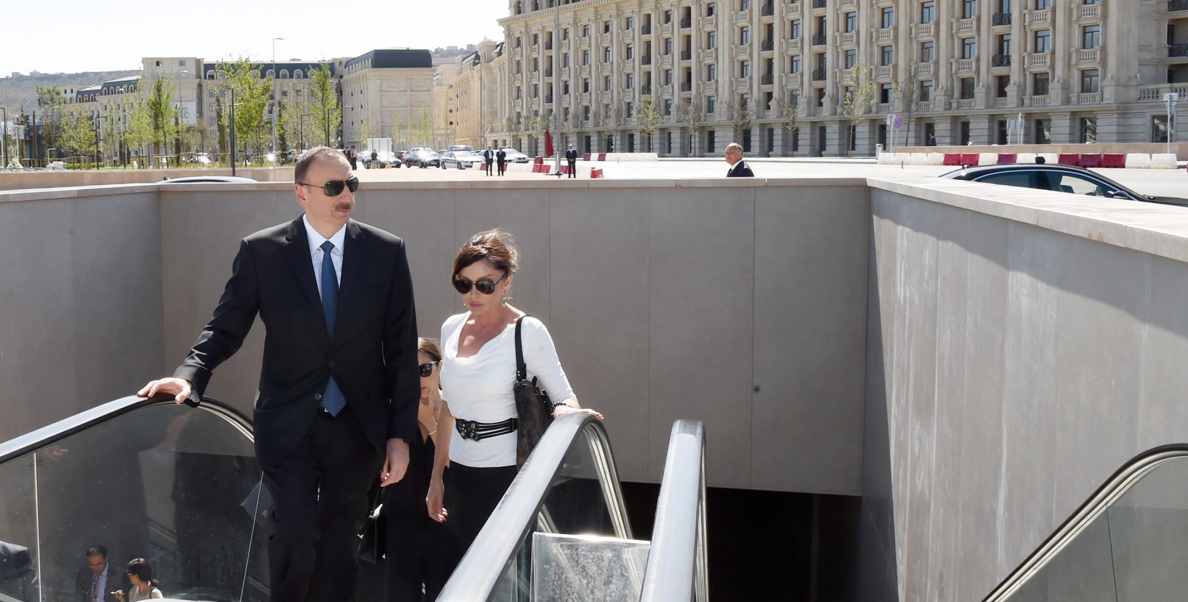 Ilham Aliyev attended the opening of link roads on the 4th-6th km of Baku-Alat-Qazakh-Georgia and state border highway and a pedestrian underpass in Bayil Boulevard