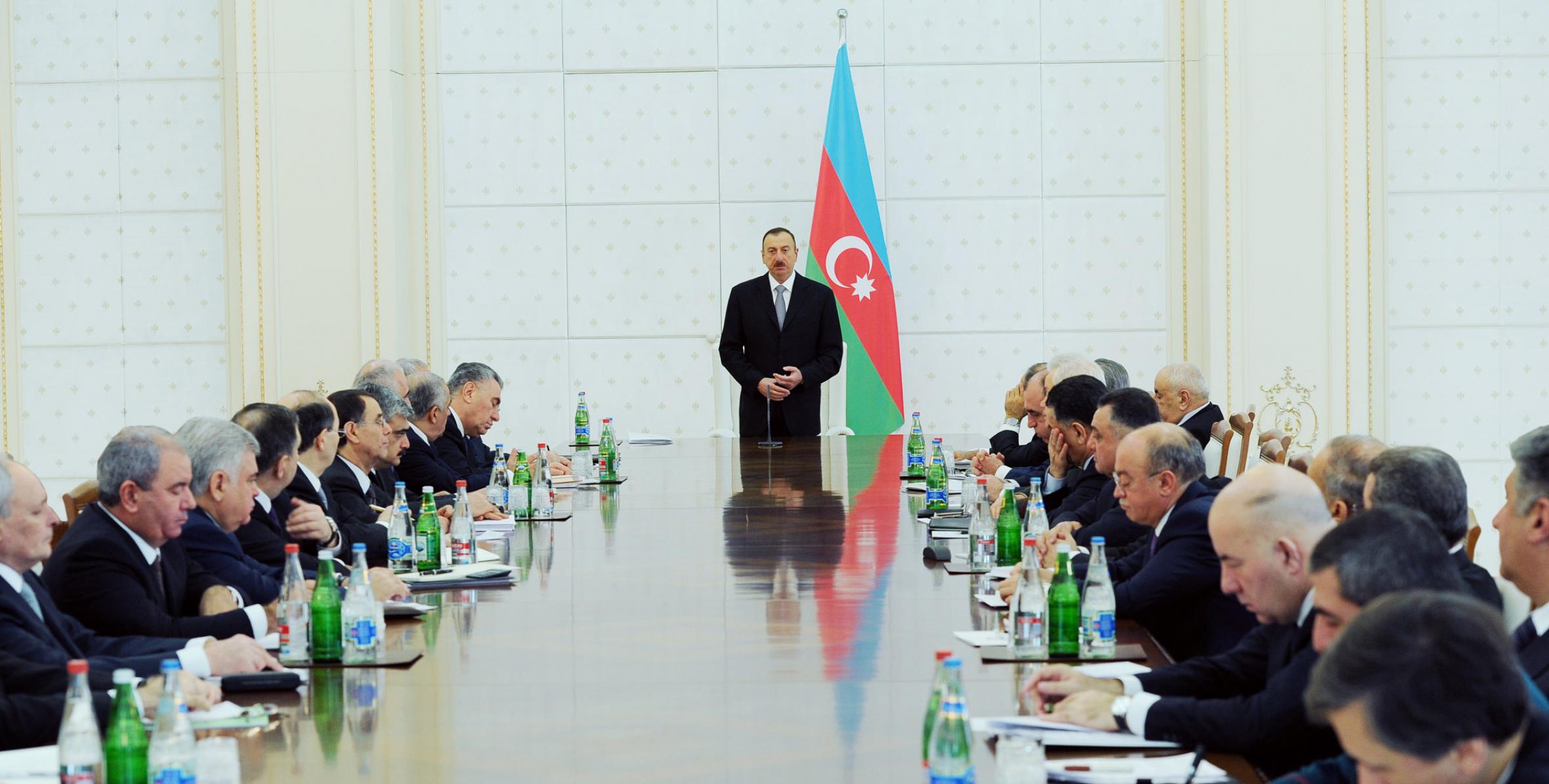 Closing speech by Ilham Aliyev at the meeting of the Cabinet of Ministers on the results of socioeconomic development in 2012 and objectives for 2013