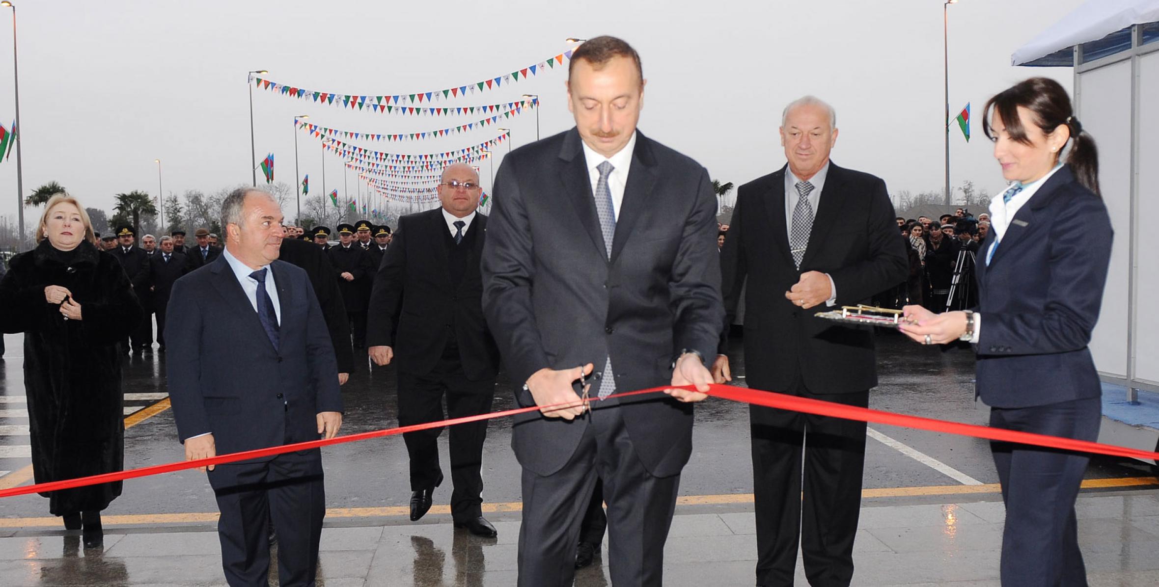 Ильхам Алиев принял участие в церемонии открытия Габалинского международного аэропорта
