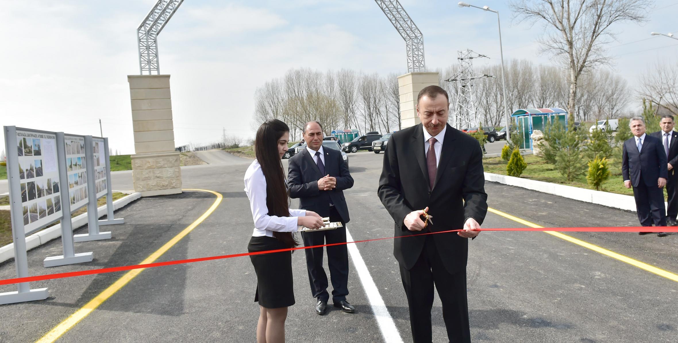 Ilham Aliyev attended the opening of Mollaisalar-Valiushaghı-Mollaahmadli-Sarkarlar highway