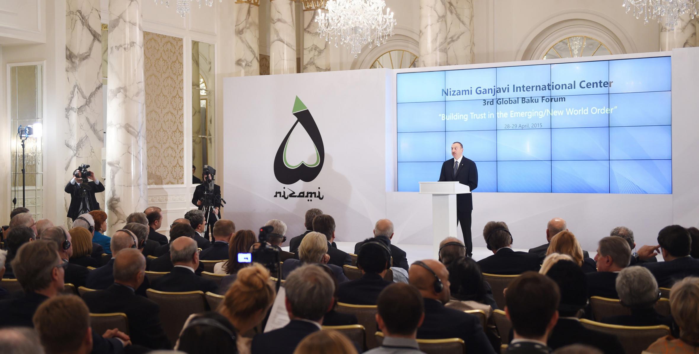 Speech by Ilham Aliyev at the opening ceremony of the 3rd Global Baku Forum