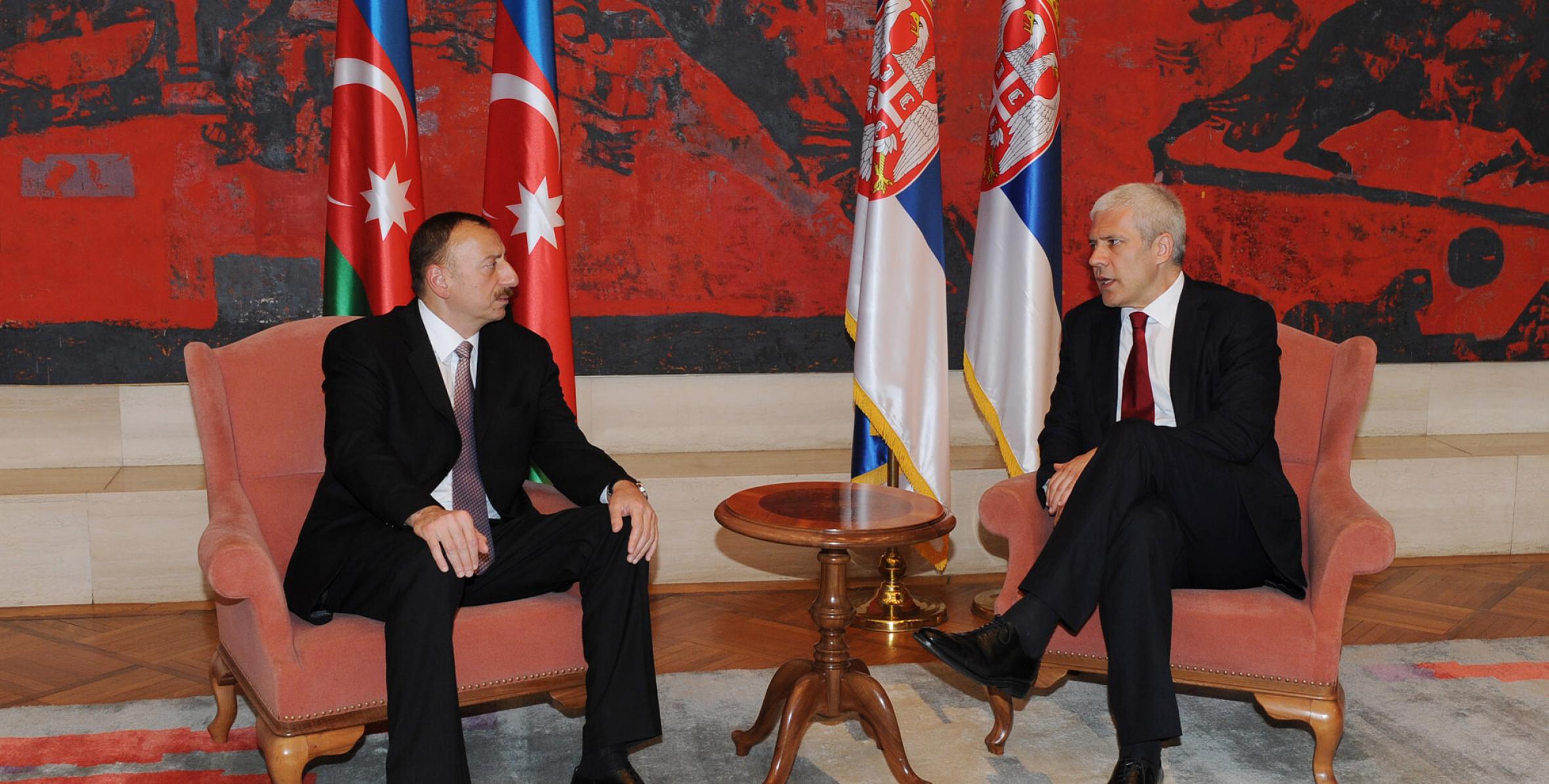 Ilham Aliyev and Serbian President Boris Tadic had a face-to-face meeting