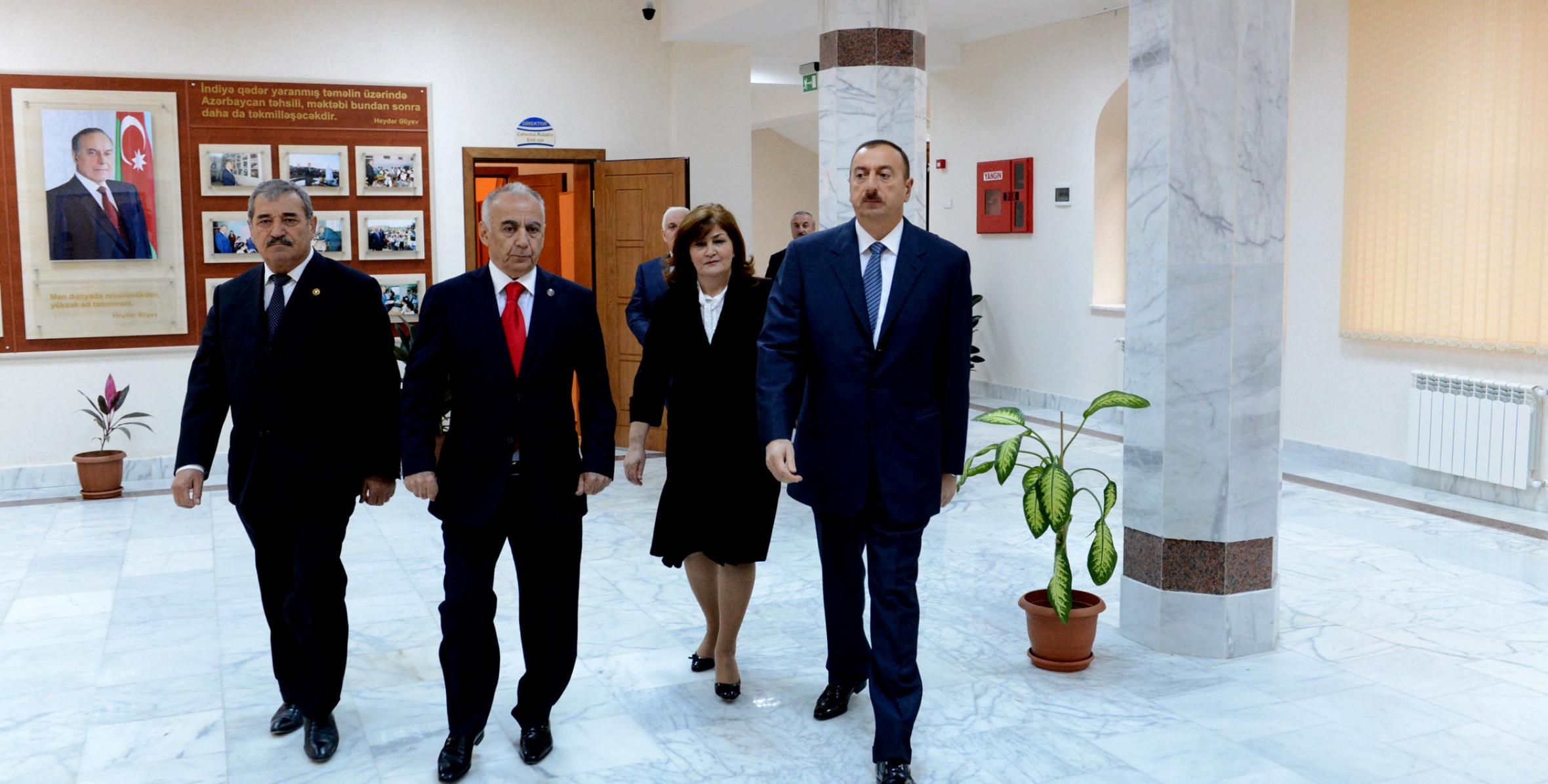 Ilham Aliyev reviewed secondary school No 173 in the Yasamal district of Baku after major overhaul and reconstruction