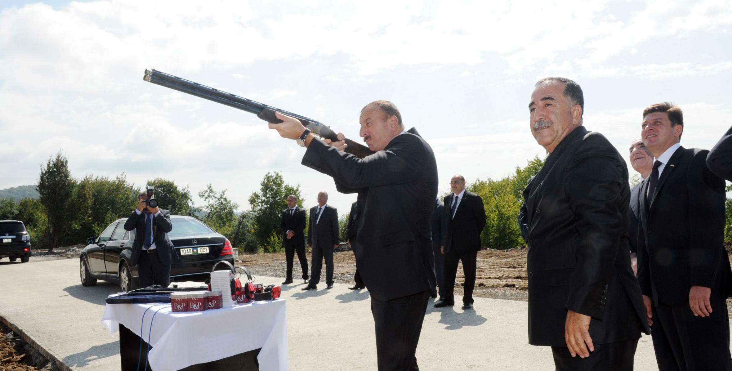 Ilham Aliyev reviewed progress of construction of a trap shooting and archery center in Gabala