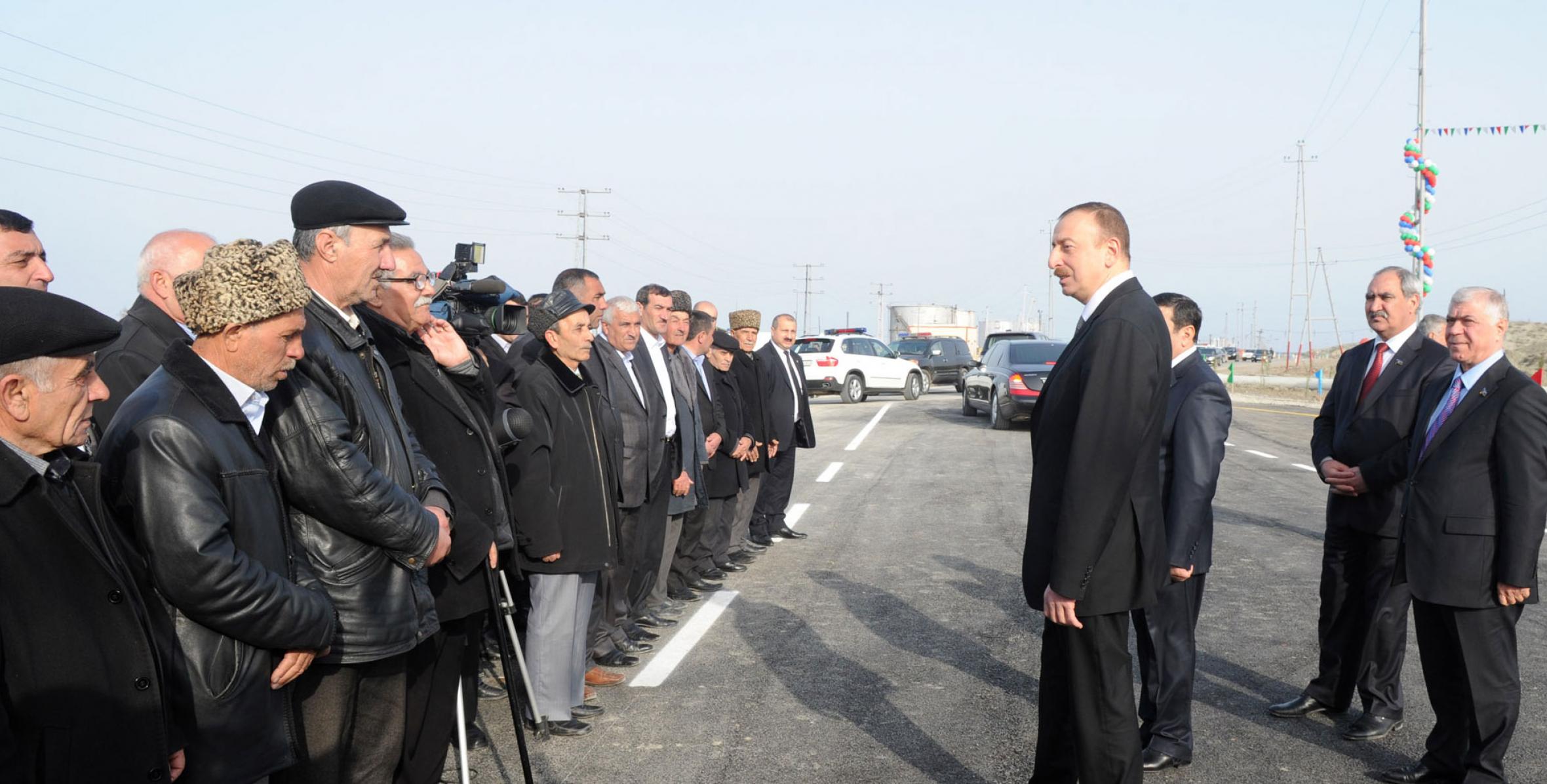 Ilham Aliyev attended the opening of the Kursangi-Yolustu local road in Salyan