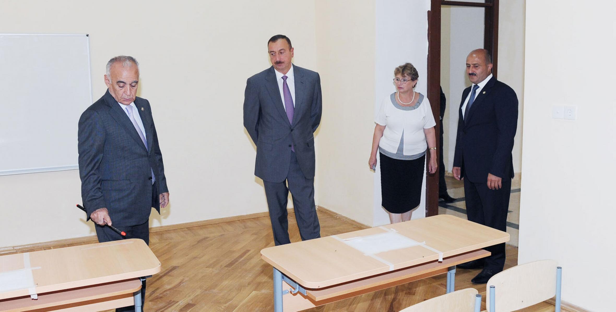 Ilham Aliyev examined progress of major overhaul and reconstruction of school No 160