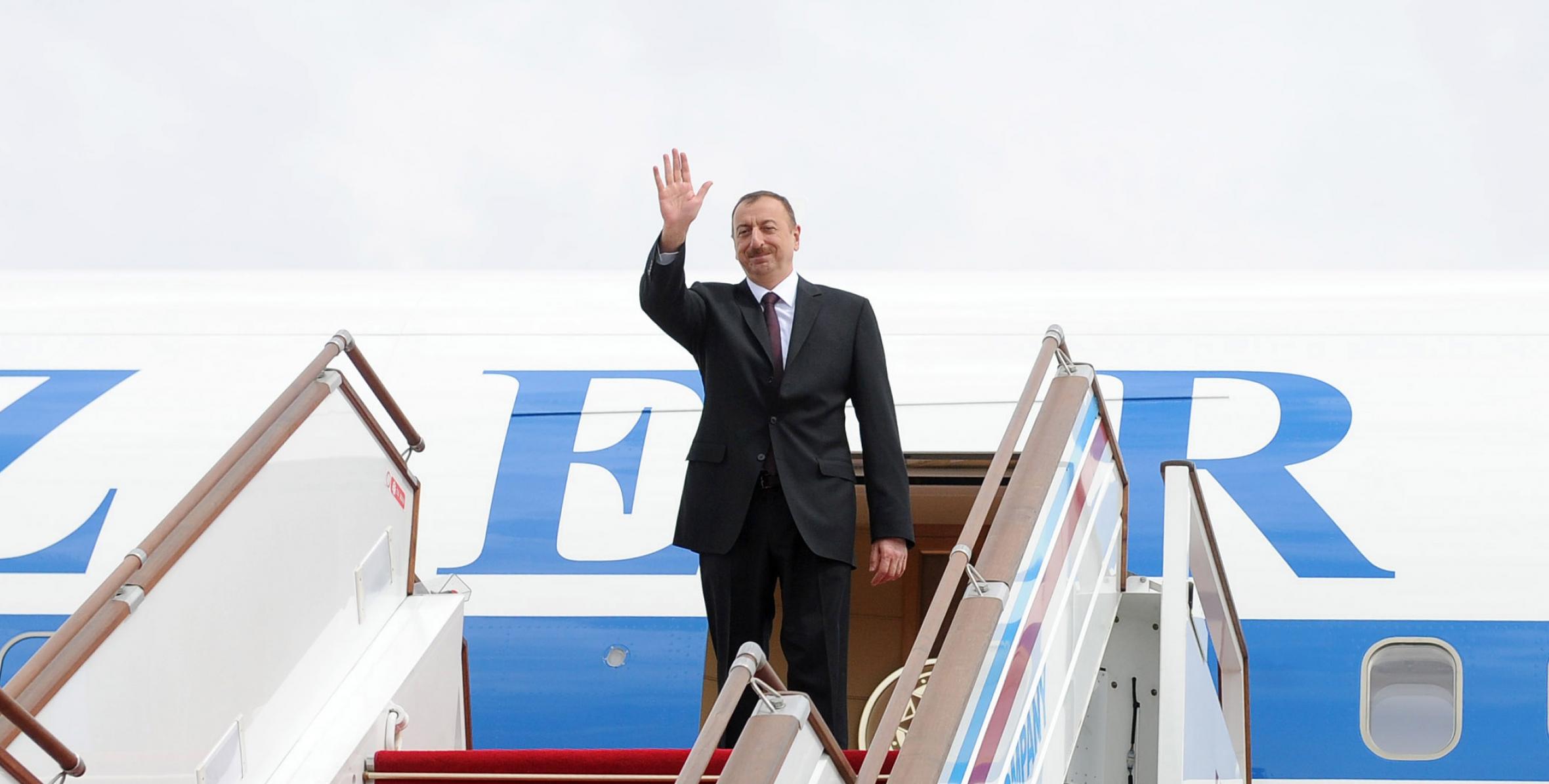 Ilham Aliyev left for the Russian capital Moscow on a working visit