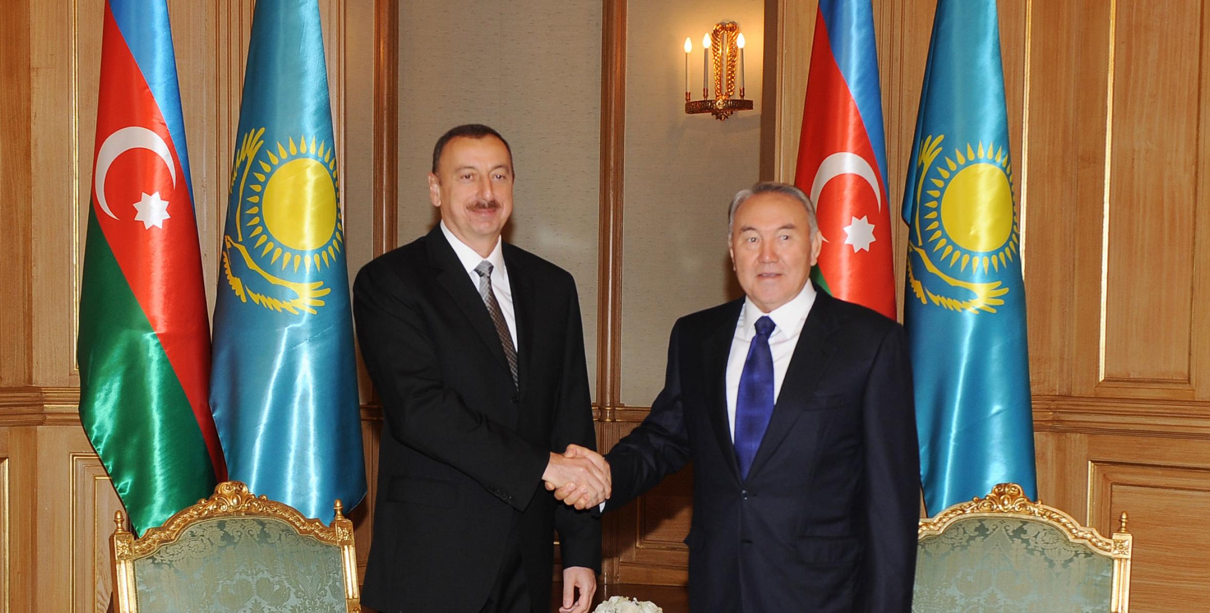 Ilham Aliyev had a face-to-face meeting with President of Kazakhstan Nursultan Nazarbayev