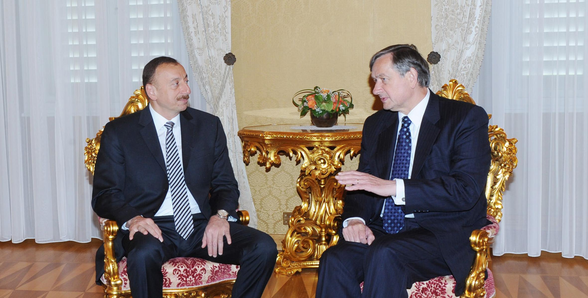 Ilham Aliyev and Slovenian President Danilo Türk had a face-to-face meeting