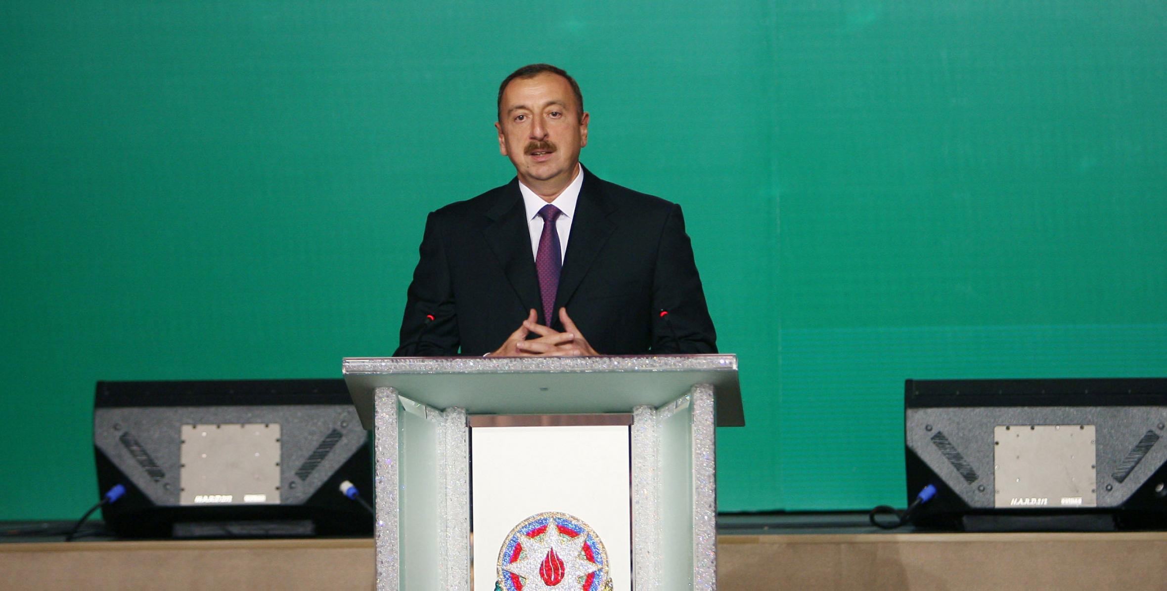 Speech by Ilham Aliyev at the official reception marking the 20th anniversary of the restoration of state independence of the Republic of Azerbaijan