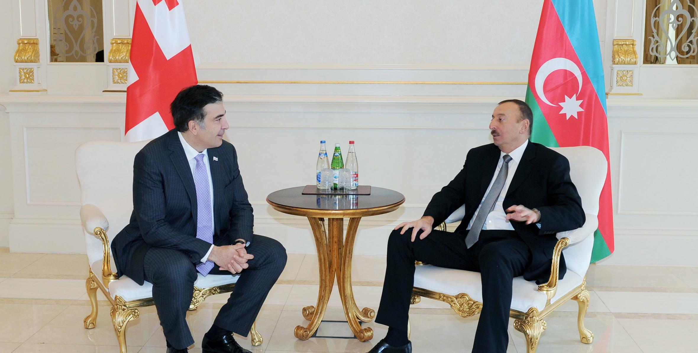 Ilham Aliyev and President of Georgia Mikheil Saakashvili held a one-on-one meeting