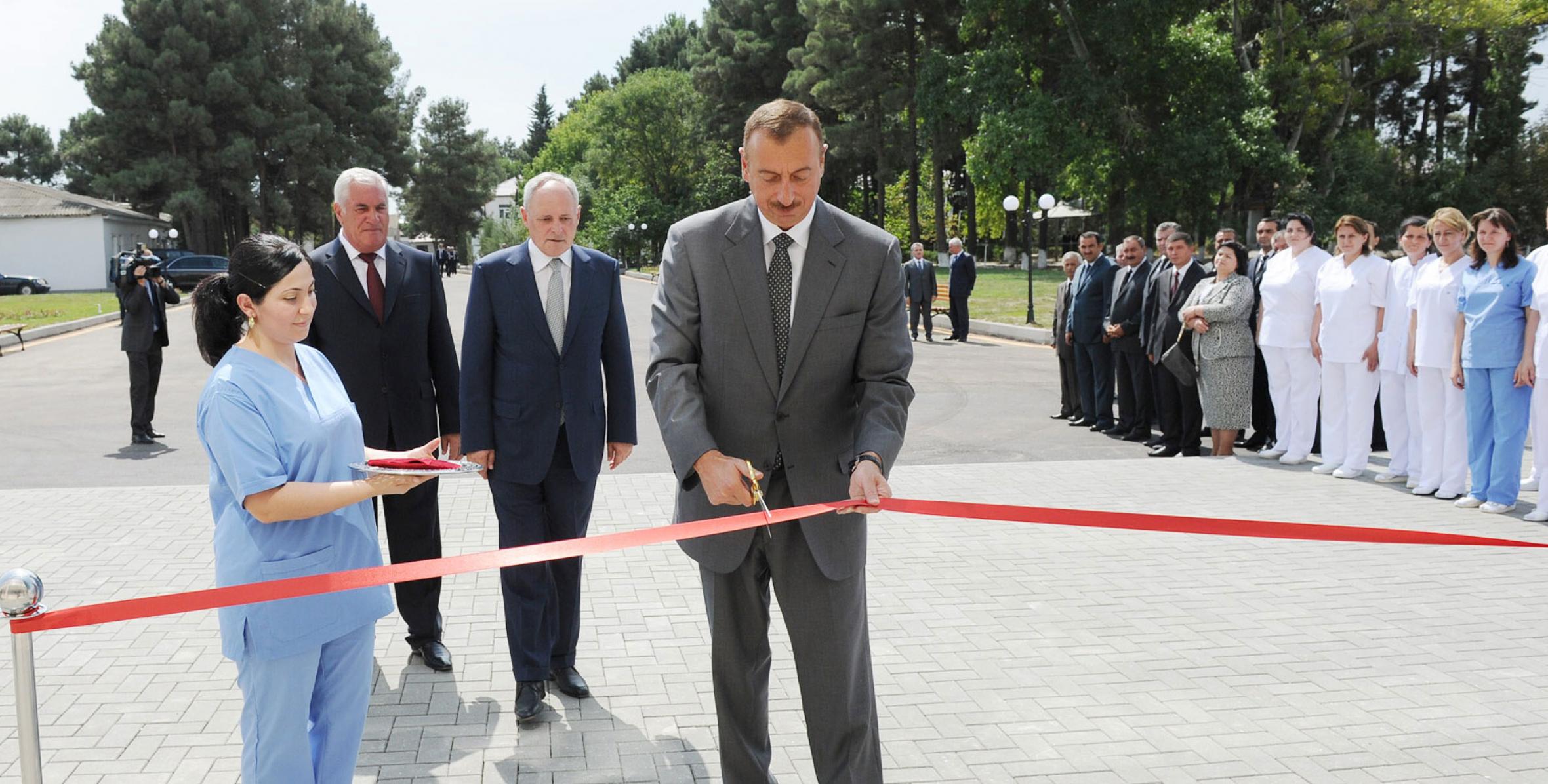 Ilham Aliyev attended the opening of the Shabran Central District Hospital