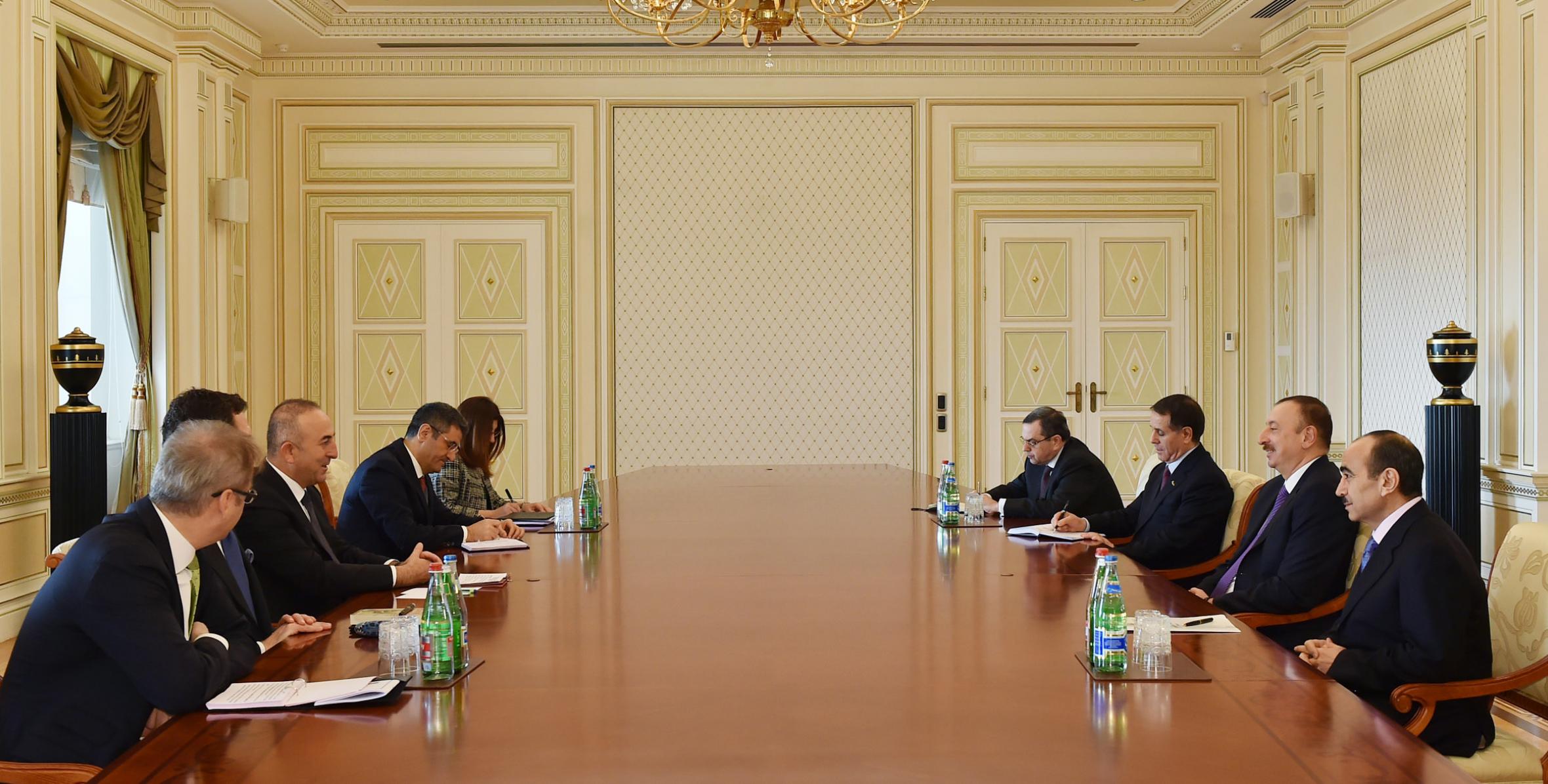 Ilham Aliyev received a delegation led by the Foreign Minister of Turkey