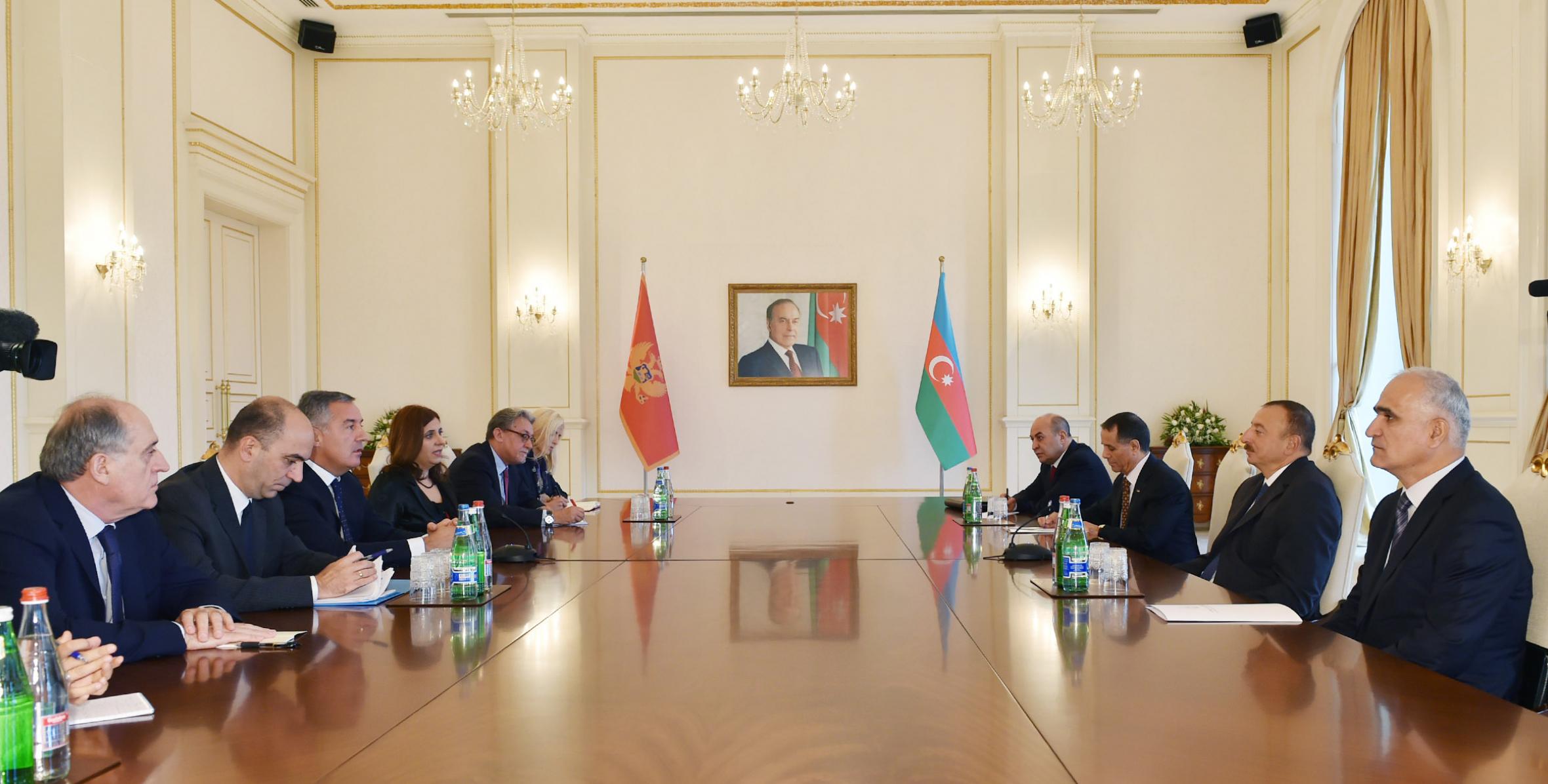 Ilham Aliyev received a delegation led by the Prime Minister of Montenegro