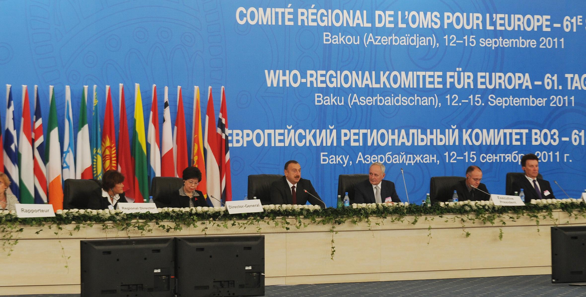 Speech by Ilham Aliyev at the opening ceremony of the 61st session of the World Health Organization Regional Office for Europe