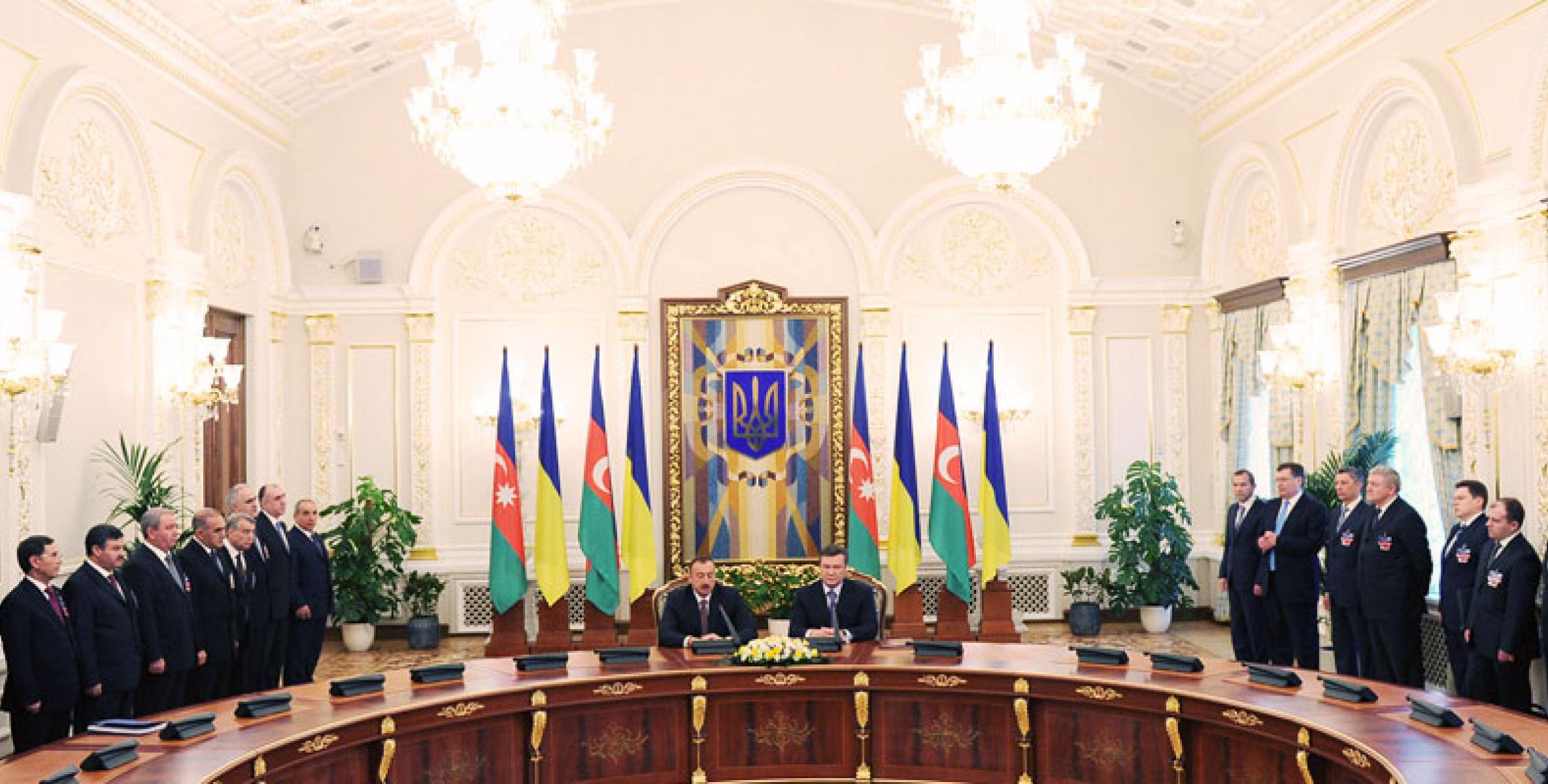 Состоялась совместная пресс-конференция президентов Азербайджана и Украины