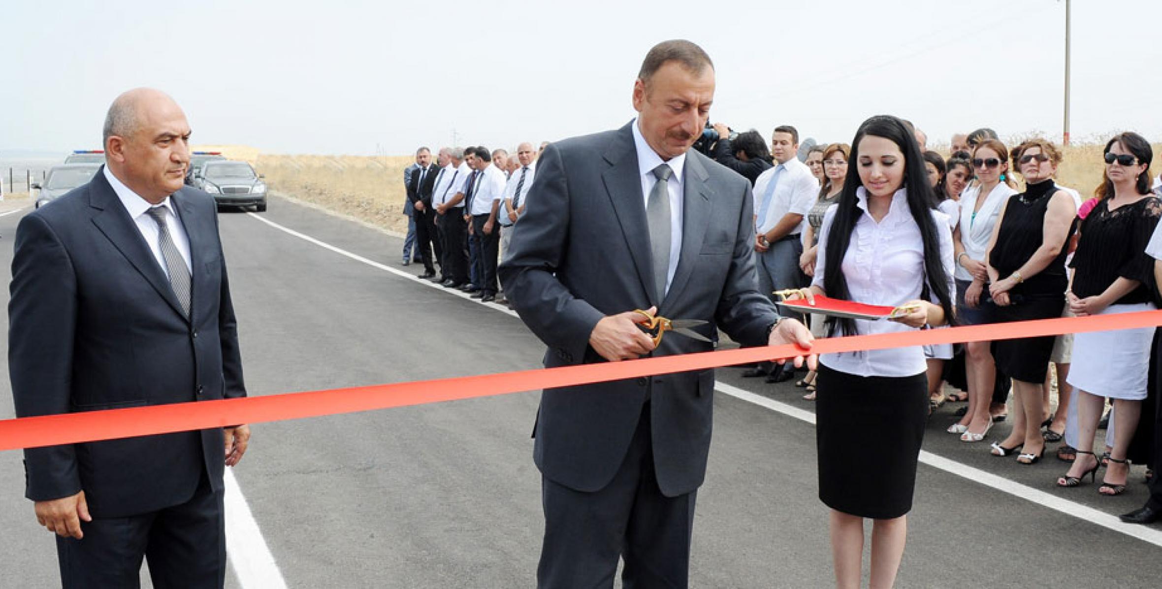 Ilham Aliyev participated in the opening of Samur – Hazra highway
