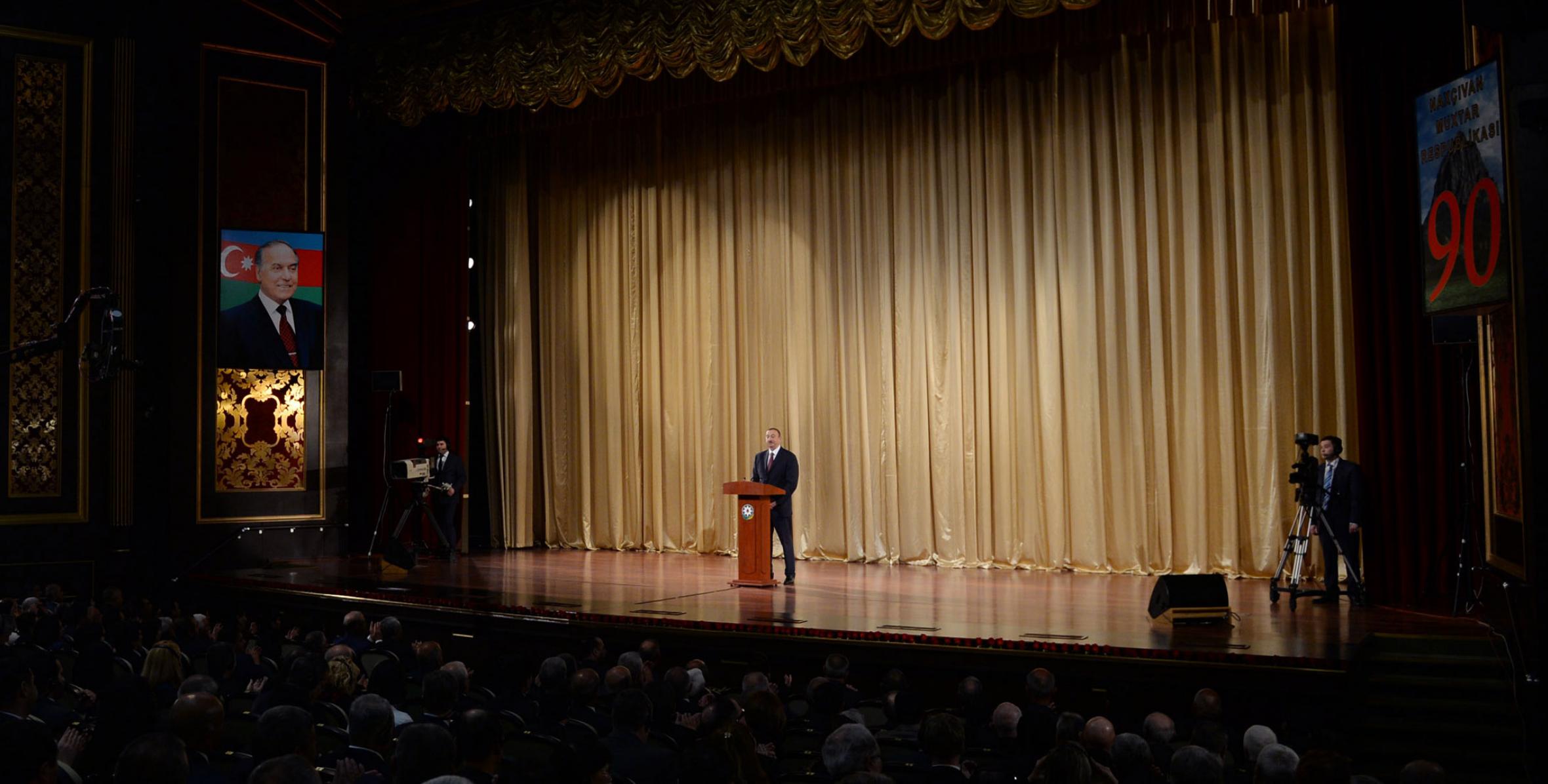 Речь Ильхама Алиева на торжественной церемонии, посвященной 90-летнему юбилею Нахчыванской Автономной Республики