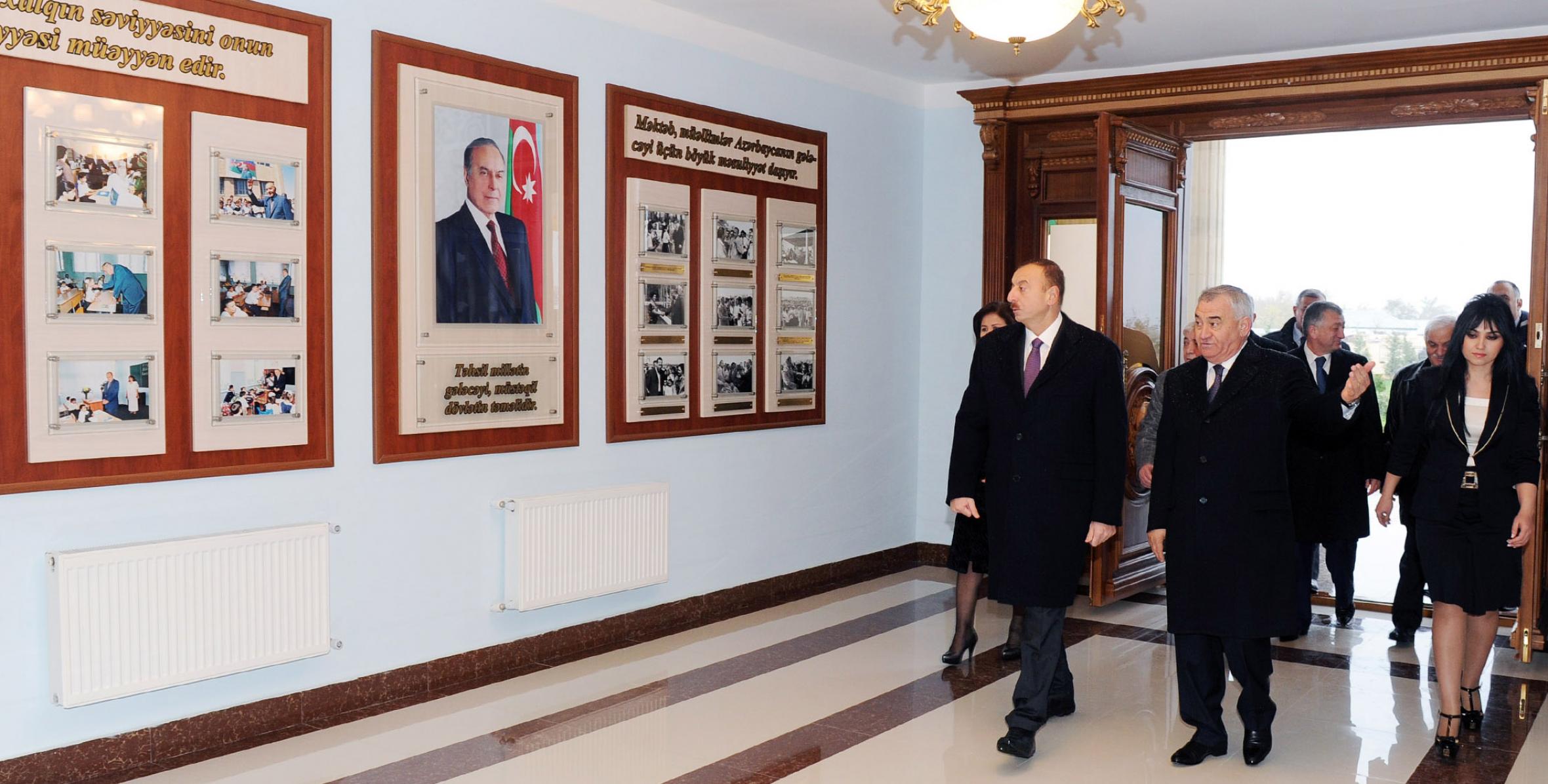 Ilham Aliyev attended the opening of the Horadiz city secondary school No 3