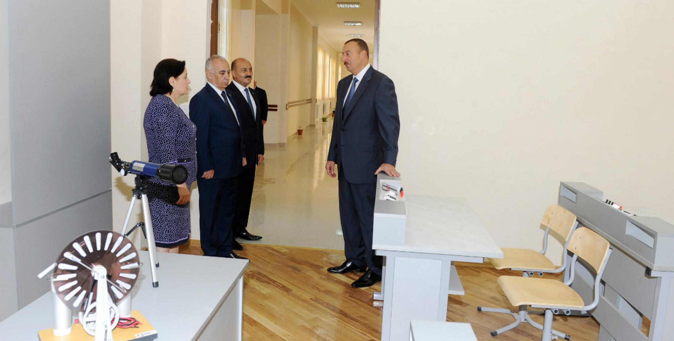 Ilham Aliyev reviewed “Intellect” lyceum No 49 and secondary school No 21 after major overhaul and reconstruction