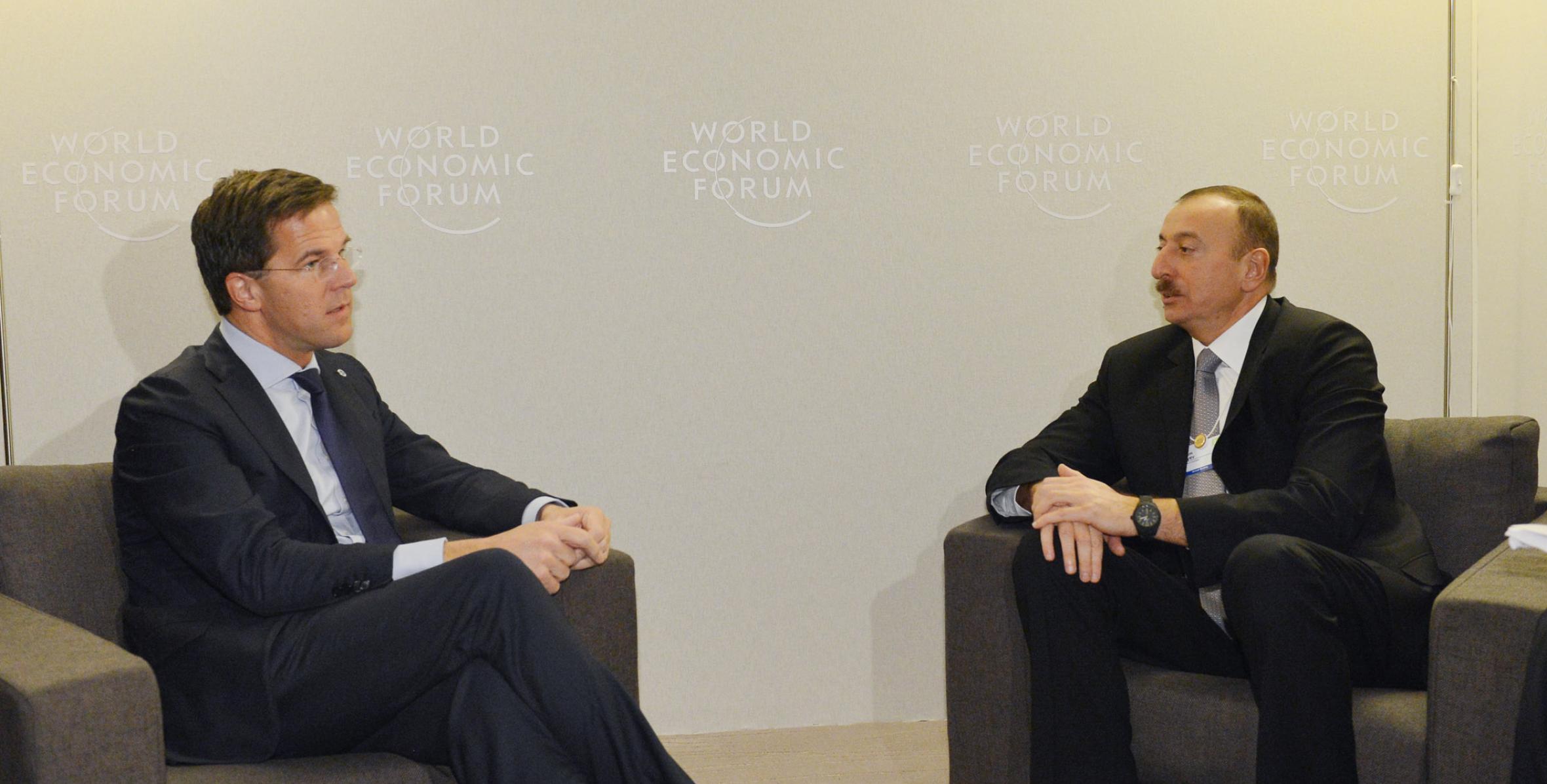 Ilham Aliyev met with Prime Minister of the Netherlands Mark Rutte in Davos