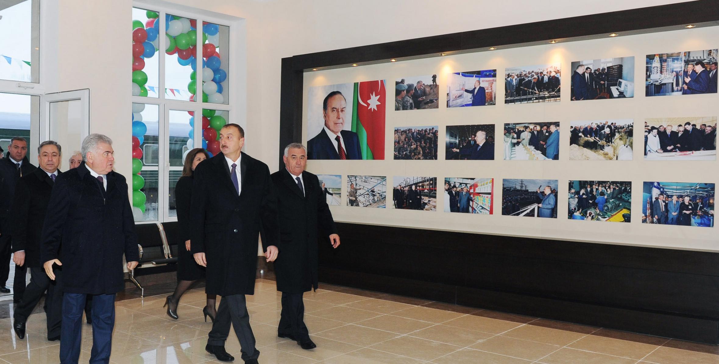 Ilham Aliyev reviewed a newly reconstructed building of the passenger terminal of the Horadiz Railway Station
