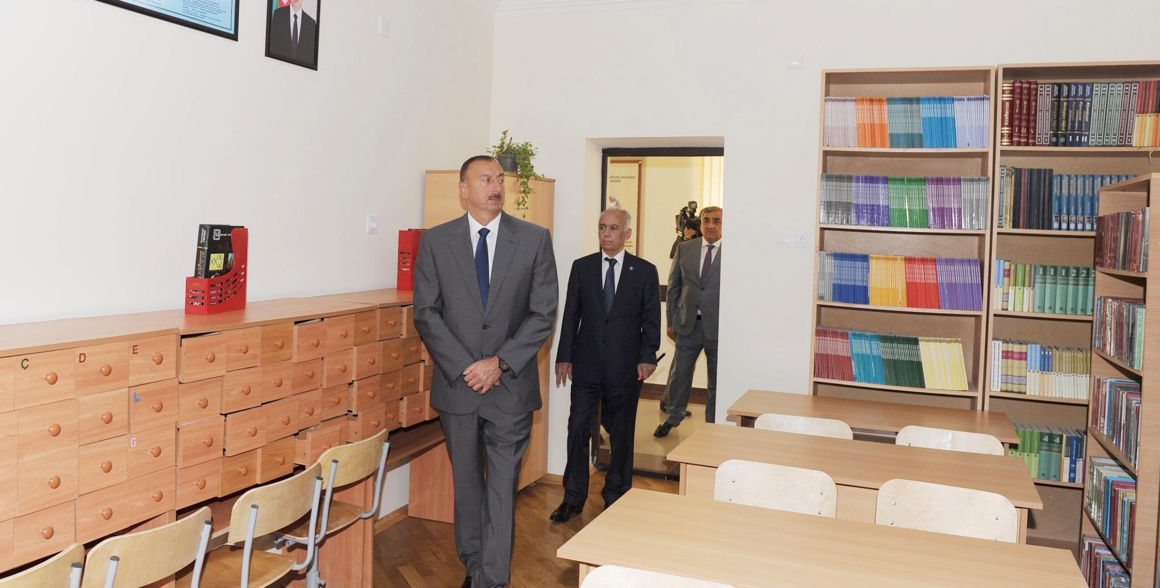 Ilham Aliyev reviewed secondary school No. 121 in Bina District after major repair and reconstruction