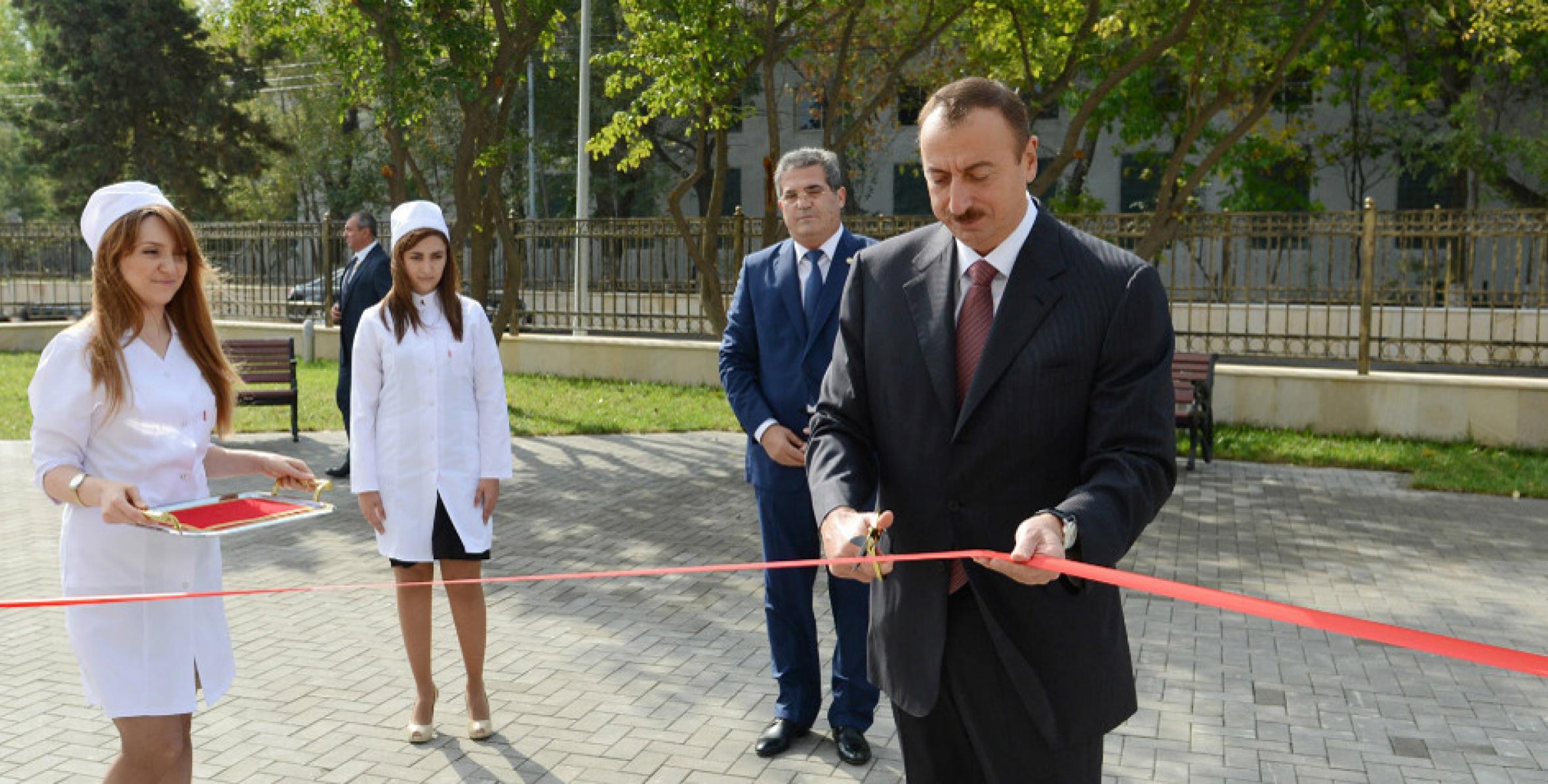 Ilham Aliyev attended the opening of the newly reconstructed polyclinic No 32 in Alat