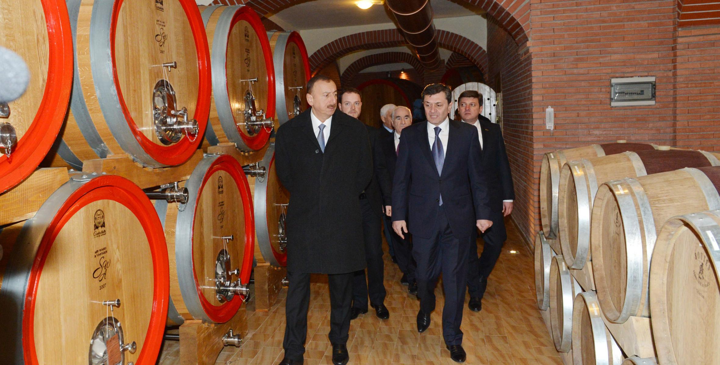 Ильхам Алиев принял участие в открытии в Габале завода по переработке винограда Aspi Winery OOO Aspi-Agro