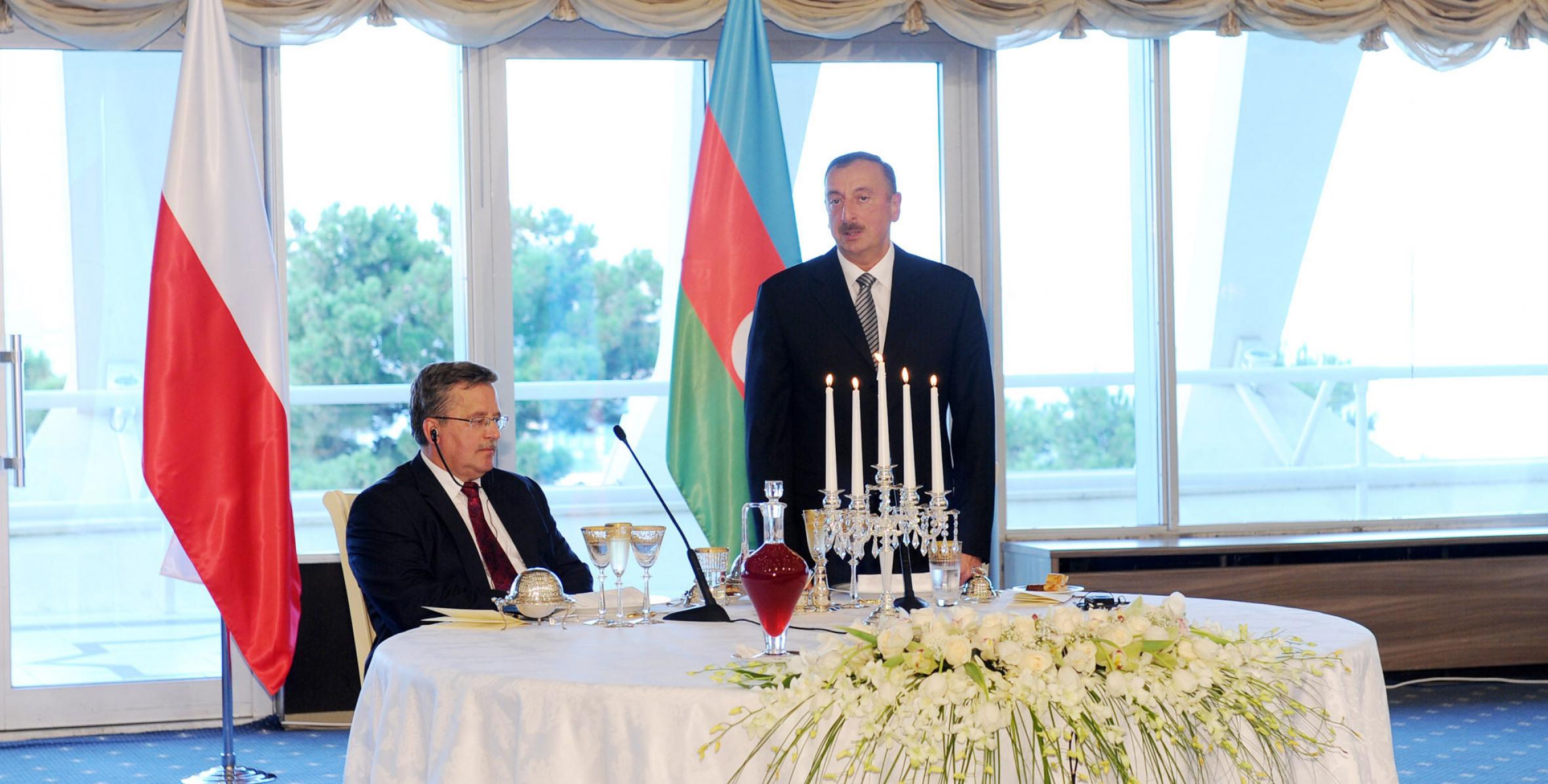 Speech by Ilham Aliyev at the official reception hosted in honor of President of the Republic of Poland Bronislaw Komorowski