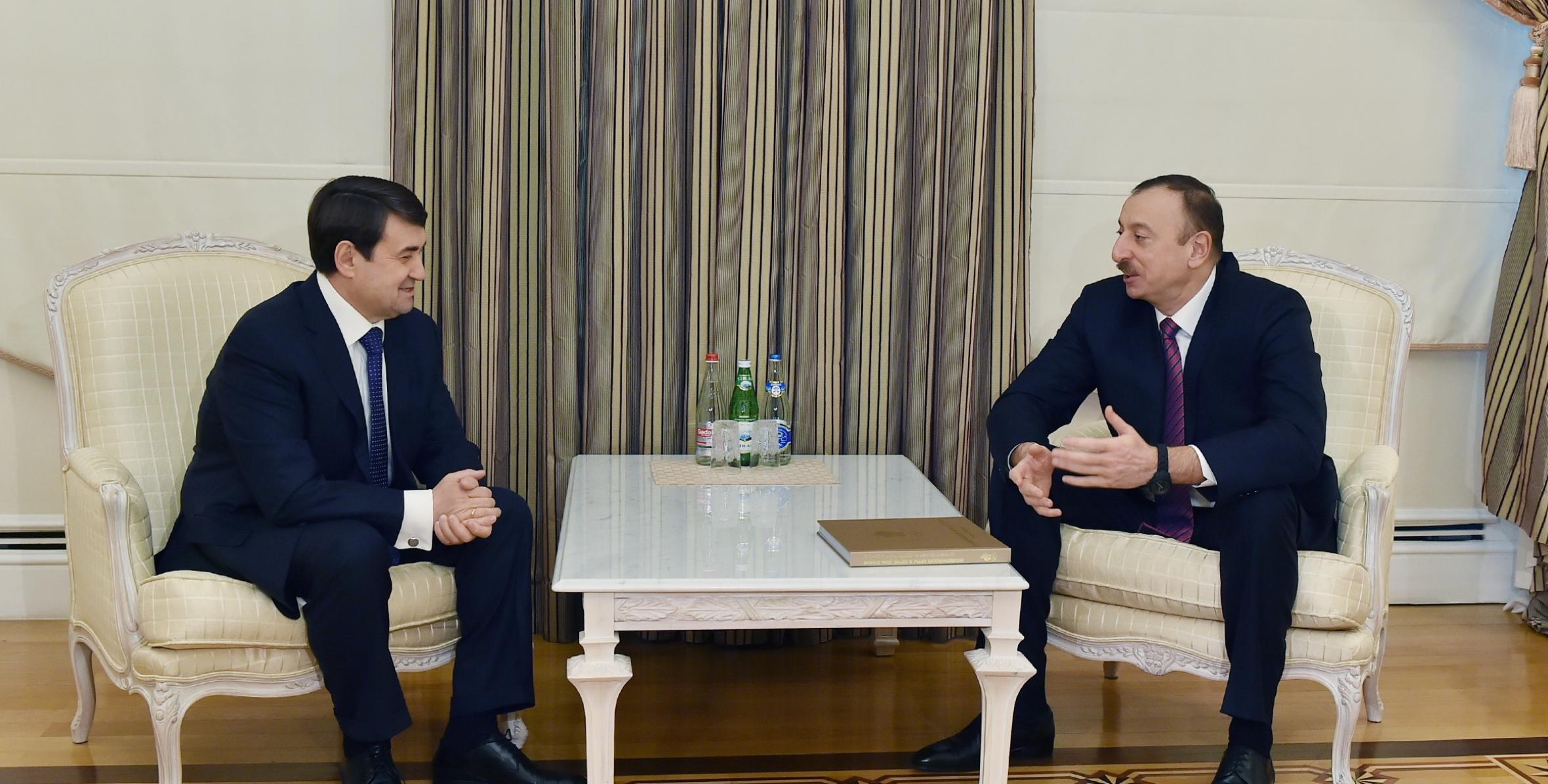 Ильхам Алиев принял помощника Президента России, вице-президента Олимпийского Комитета Игоря Левитина