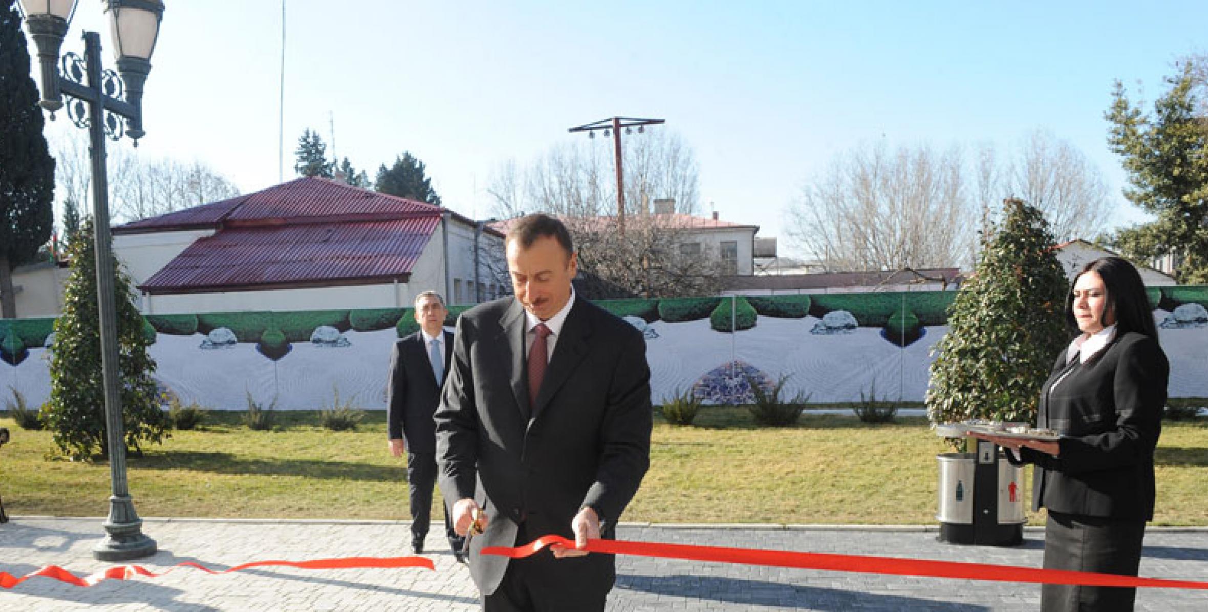 Ilham Aliyev took part in the opening of Ganja Regional Information Center for people with physical disabilities