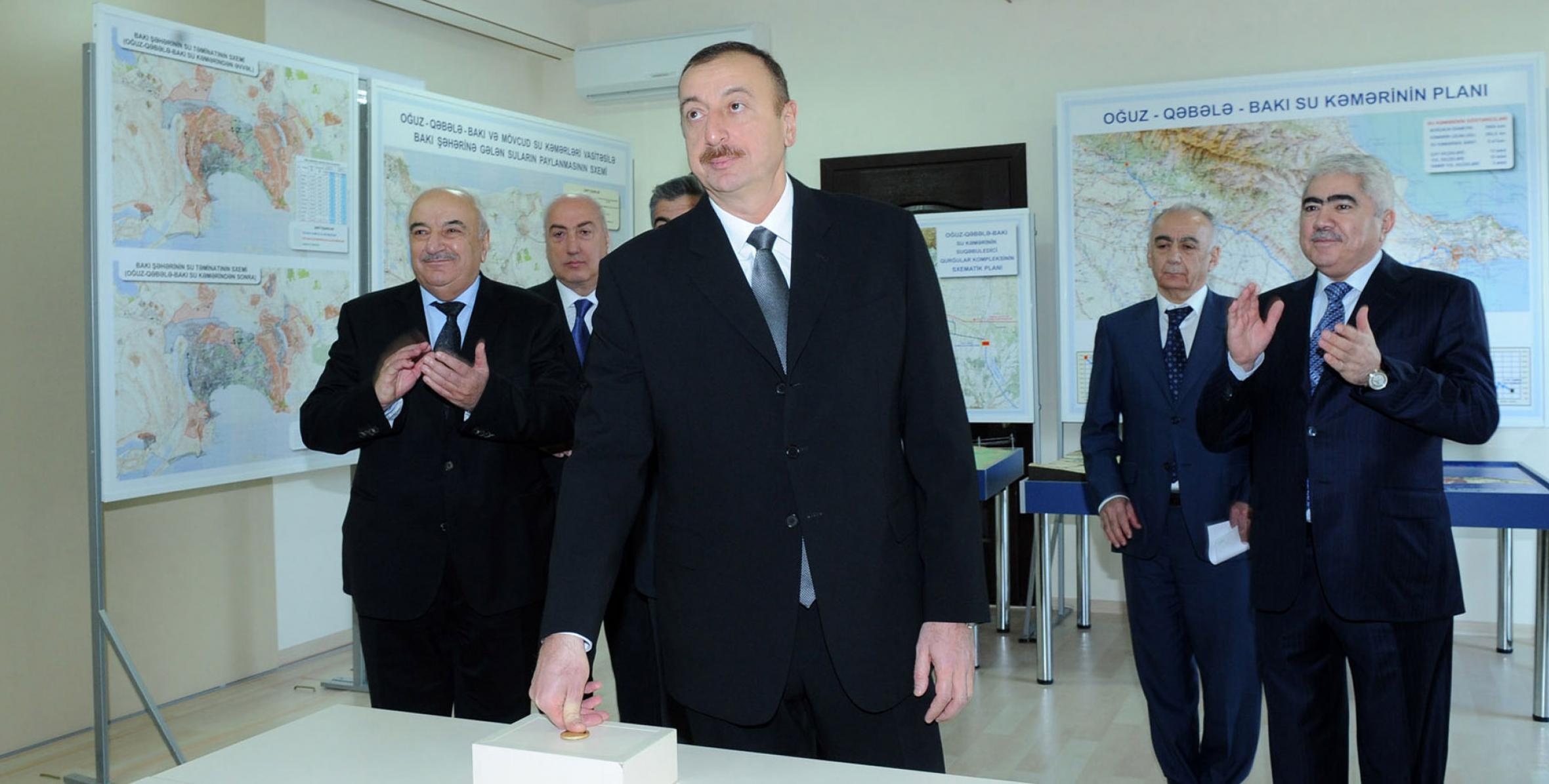 Ильхам Алиев принял участие в церемонии открытия водопровода Огуз-Габала-Баку