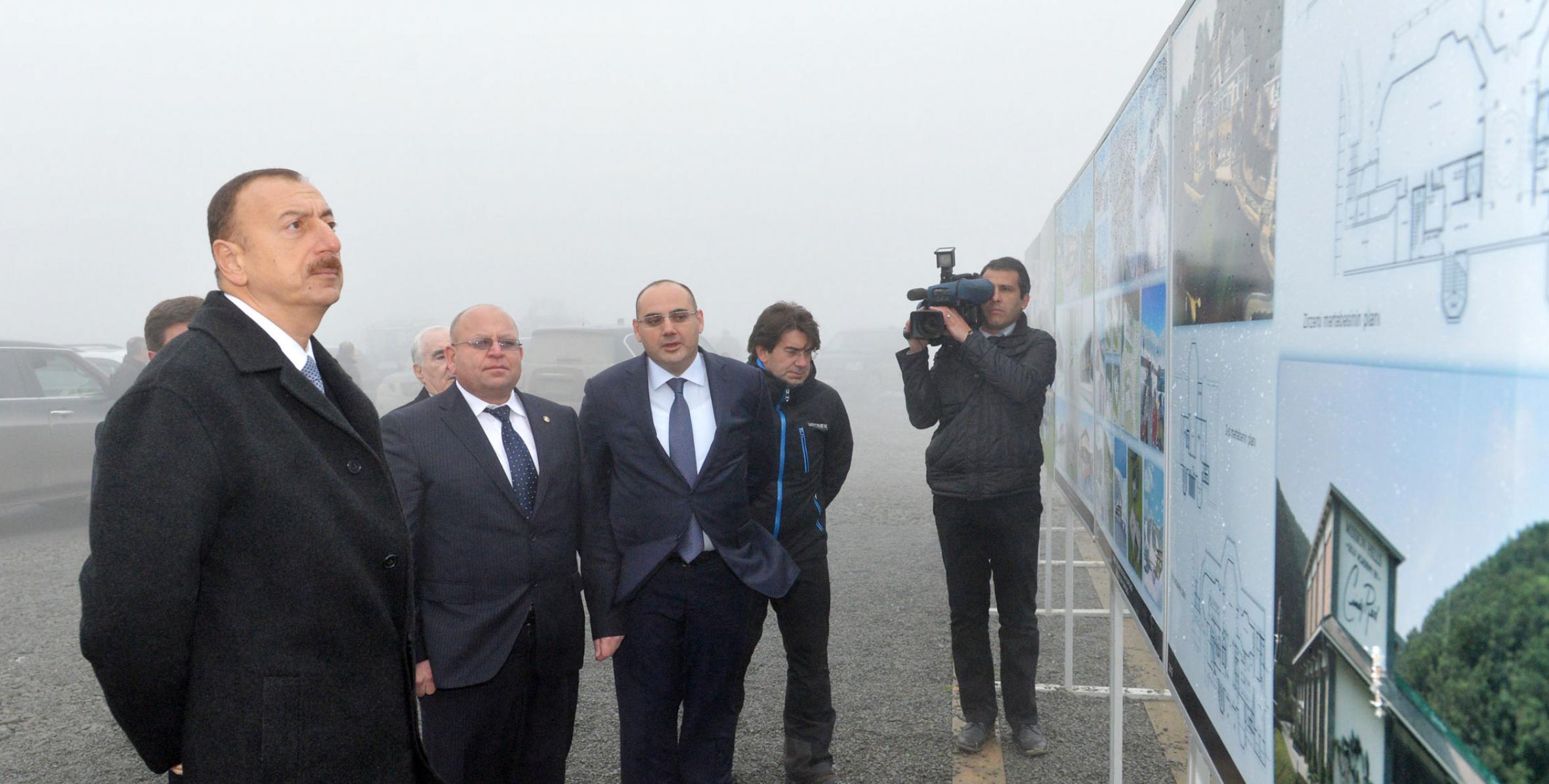 Ilham Aliyev examined the progress of construction of the Gabala summer and winter mountain skiing complex “Tufan”