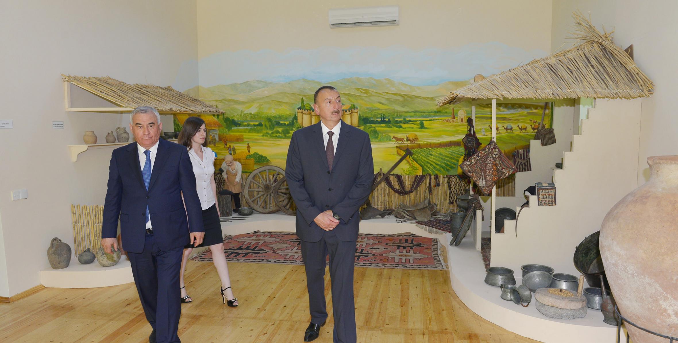 Ильхам Алиев принял участие в открытии Физулинского районного историко-краеведческого музея