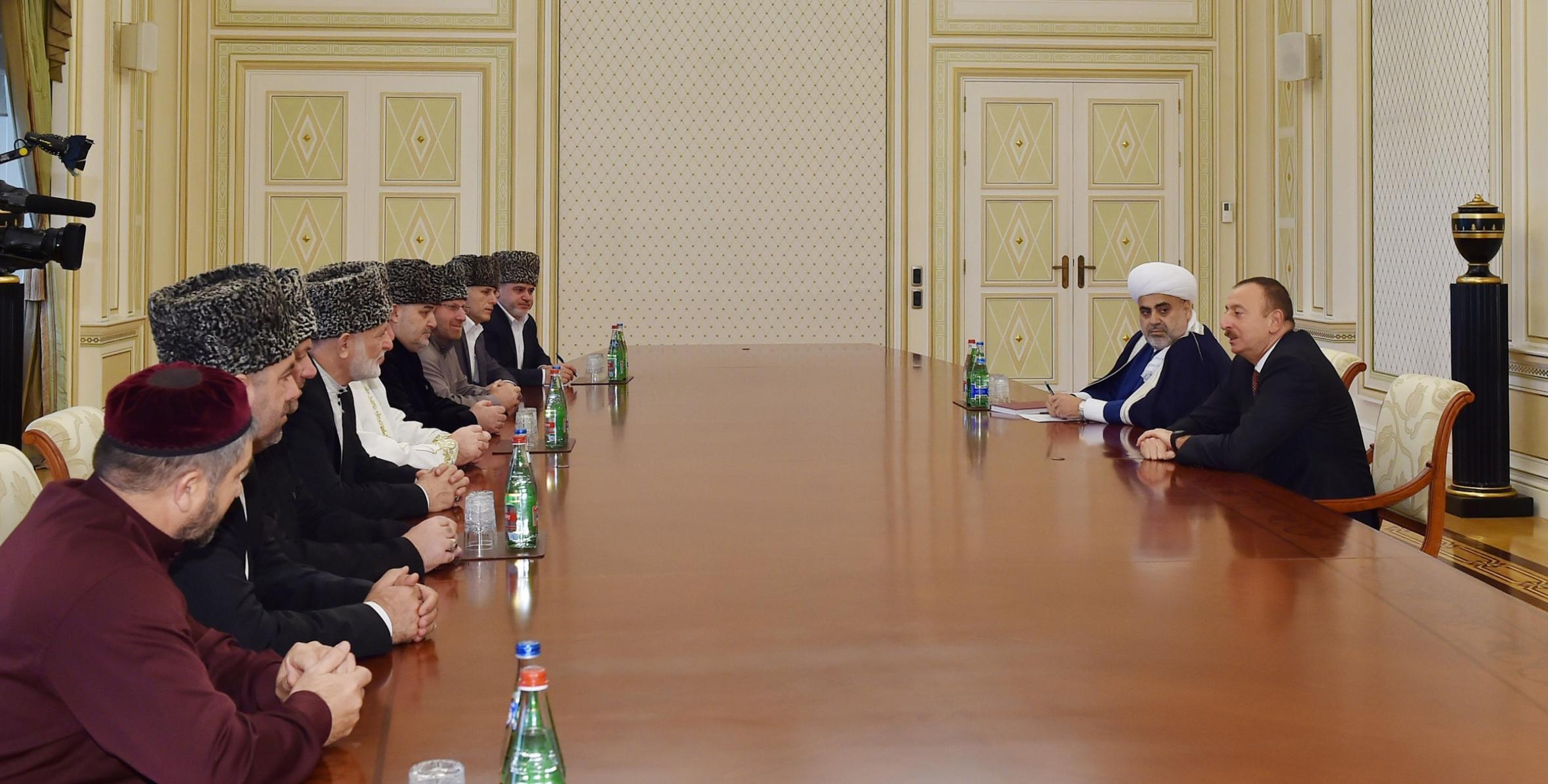 Ilham Aliyev received members of the Supreme Religious Council of Caucasian People
